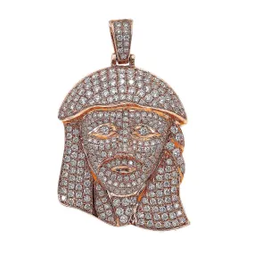 14K Rose Gold Jesus Head Shaped Pendant