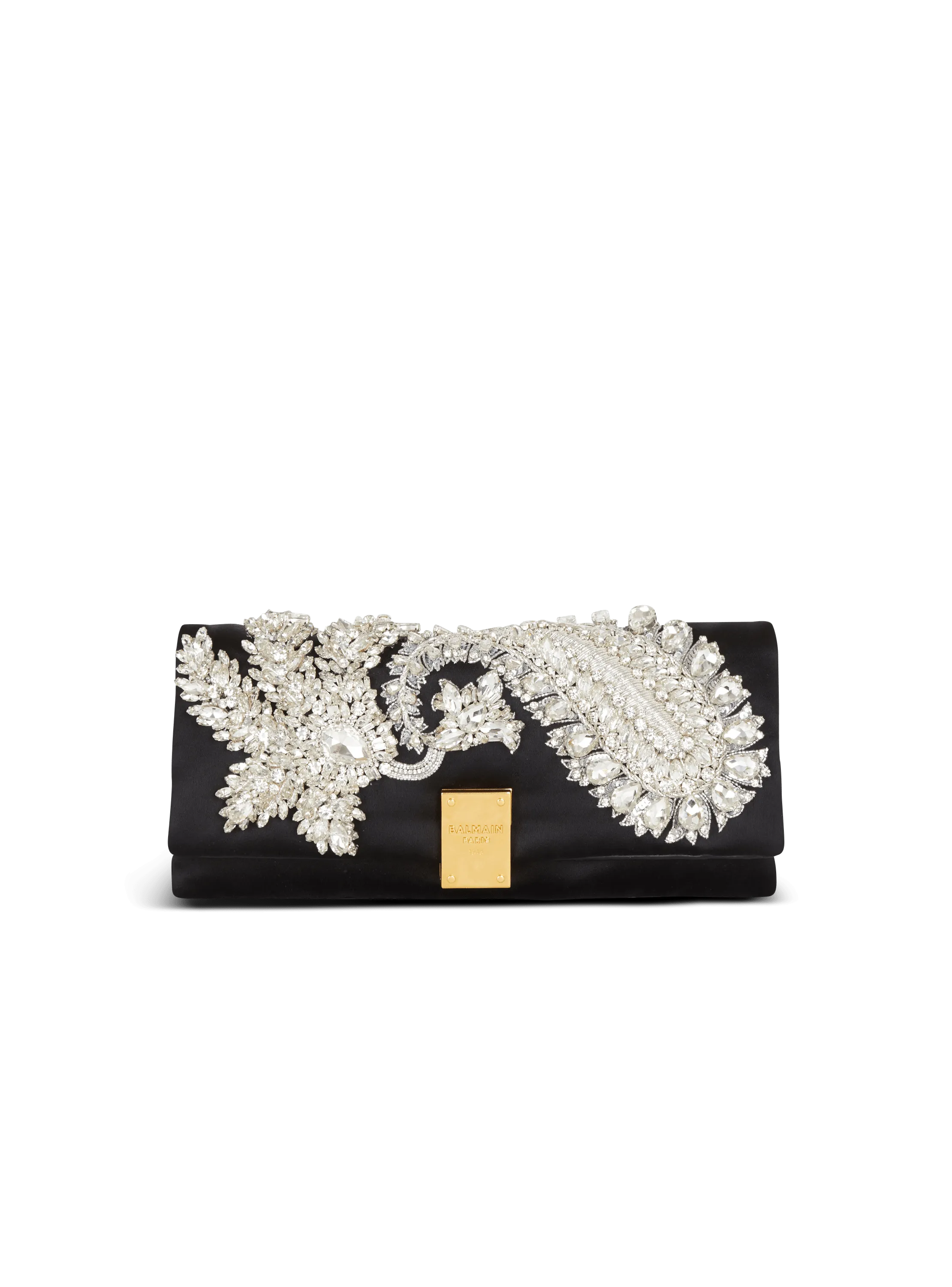 1945 Soft embroidered satin clutch