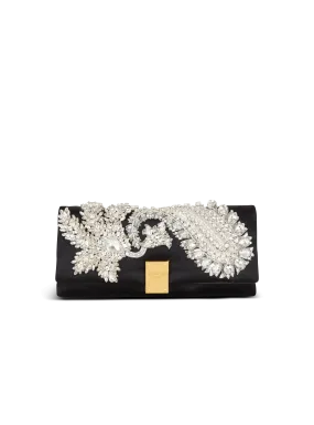 1945 Soft embroidered satin clutch