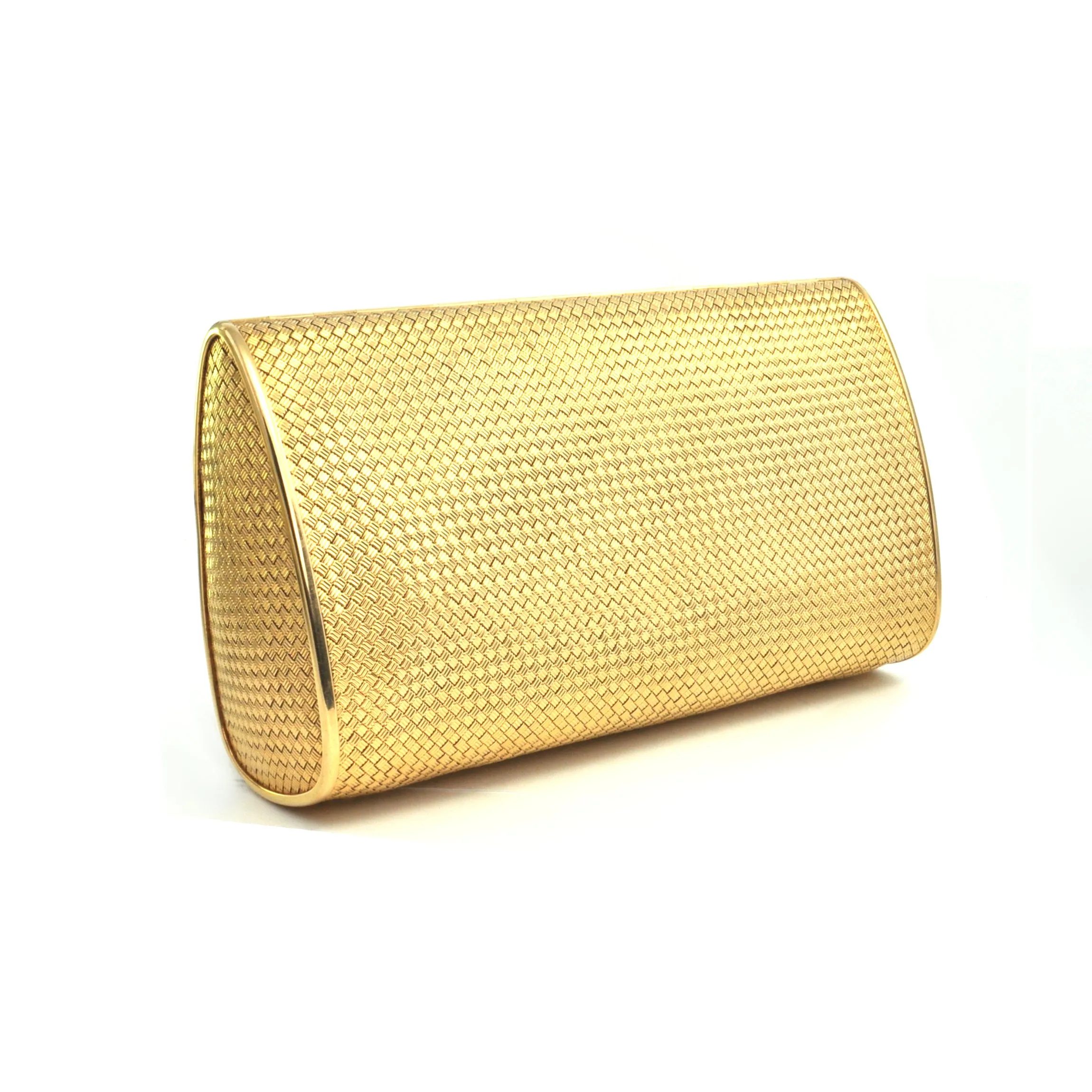 5 ct Diamonds, solid 18k gold and Platinum Mid-Century French Clutch