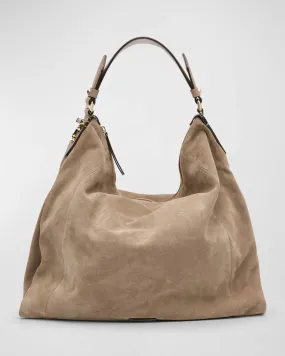 Ana Zip Leather Hobo Bag