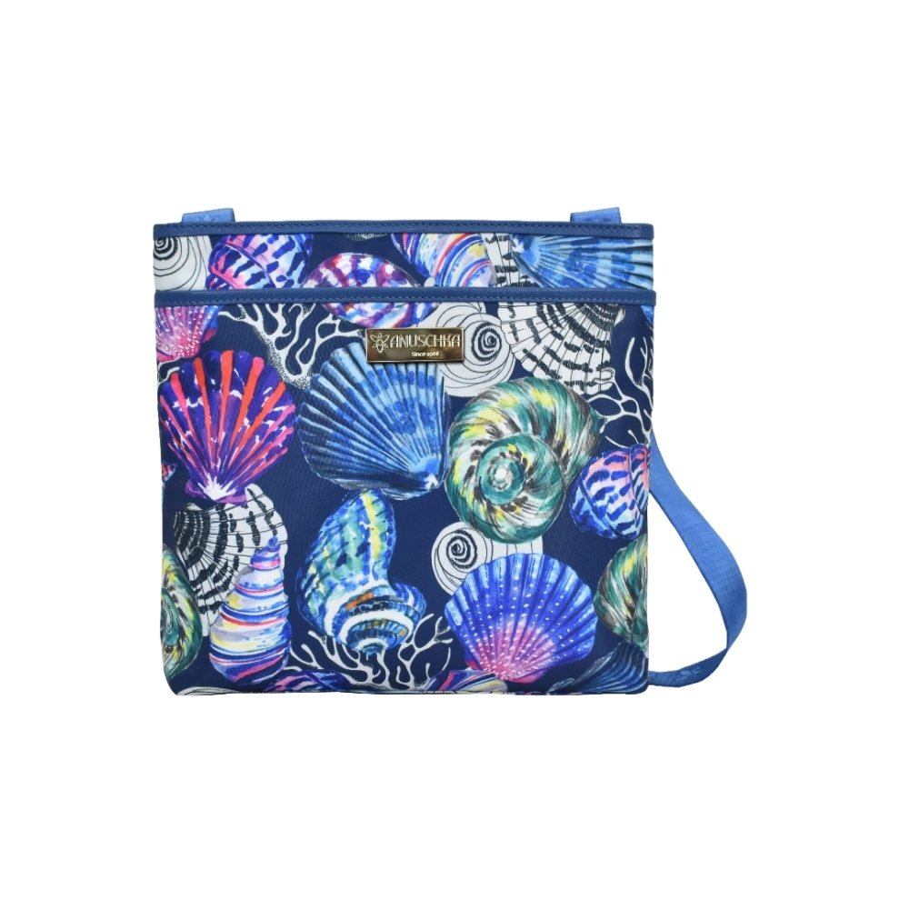 Anuschka Fabric/Leather Trim Crossbody Bag 12017 - Sea Treasures