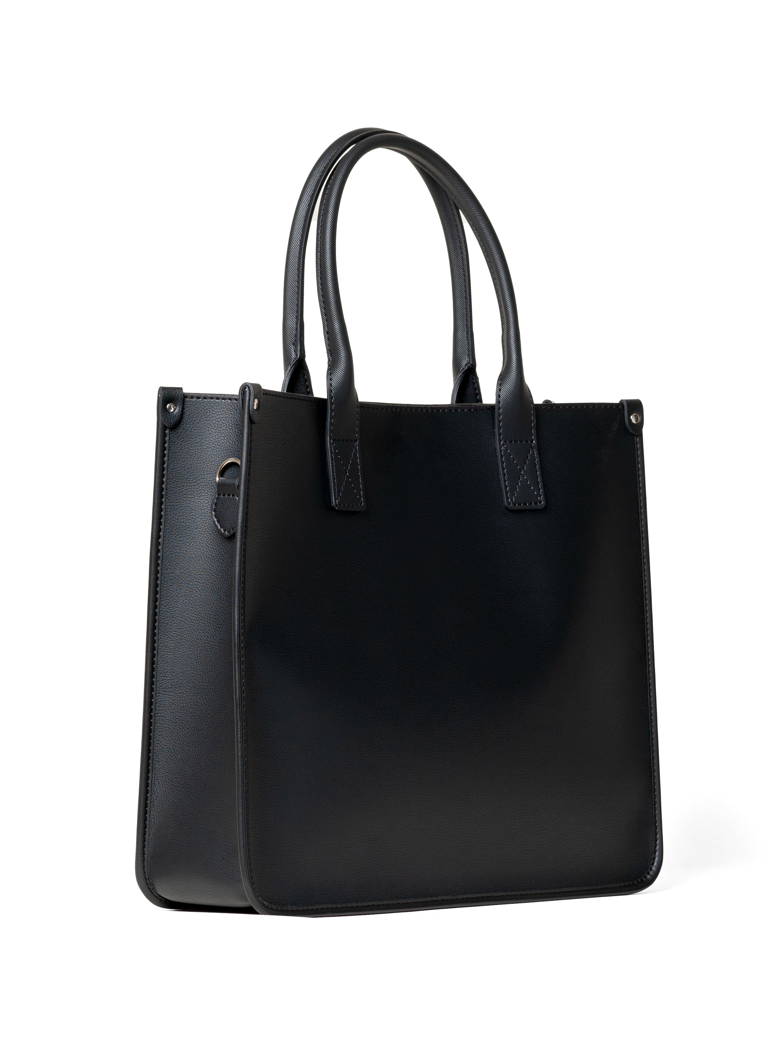 Ares Tote Bag - Black Stripe Textured