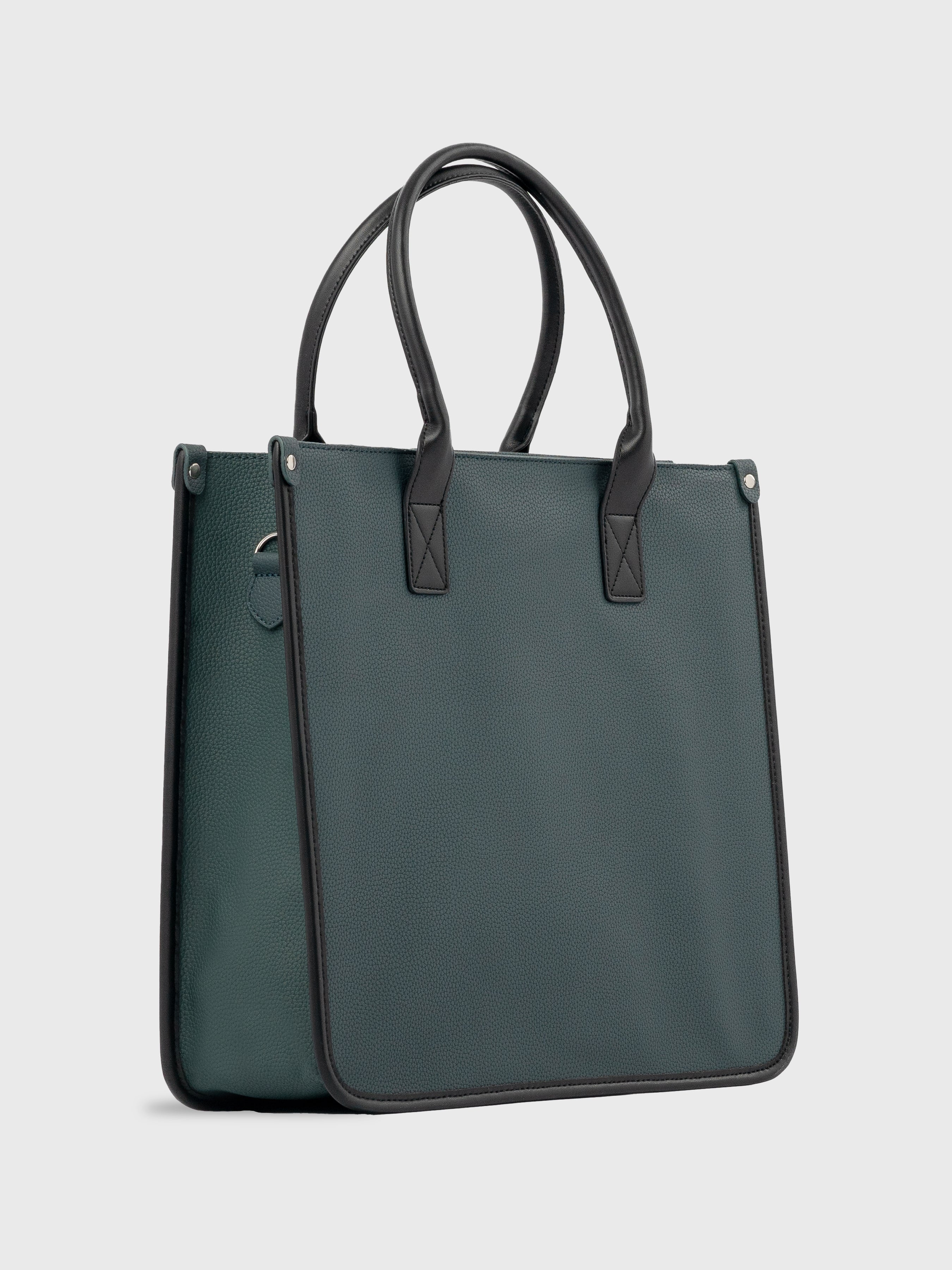 Ares Tote Bag With Zipper - Dark Green