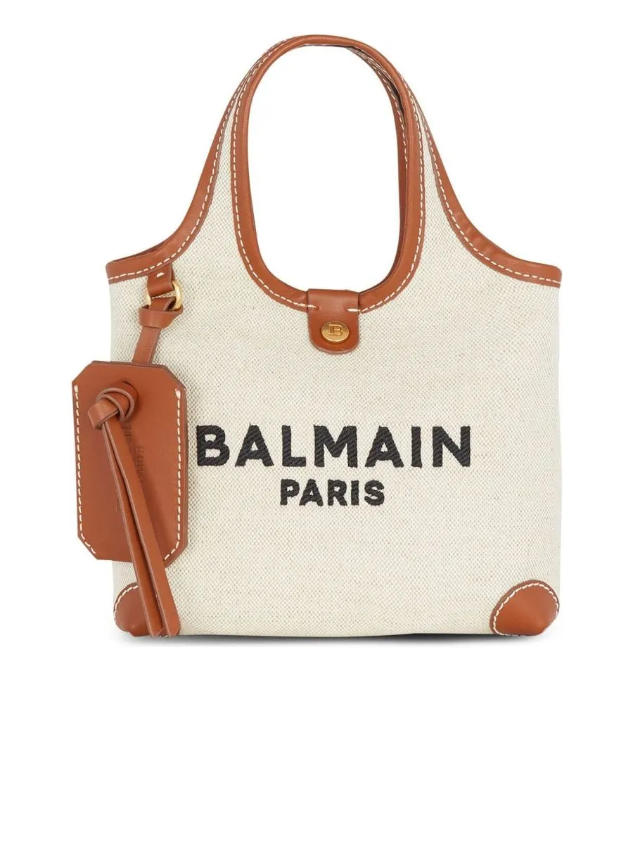 Balmain Embroidered Canvas Handbag