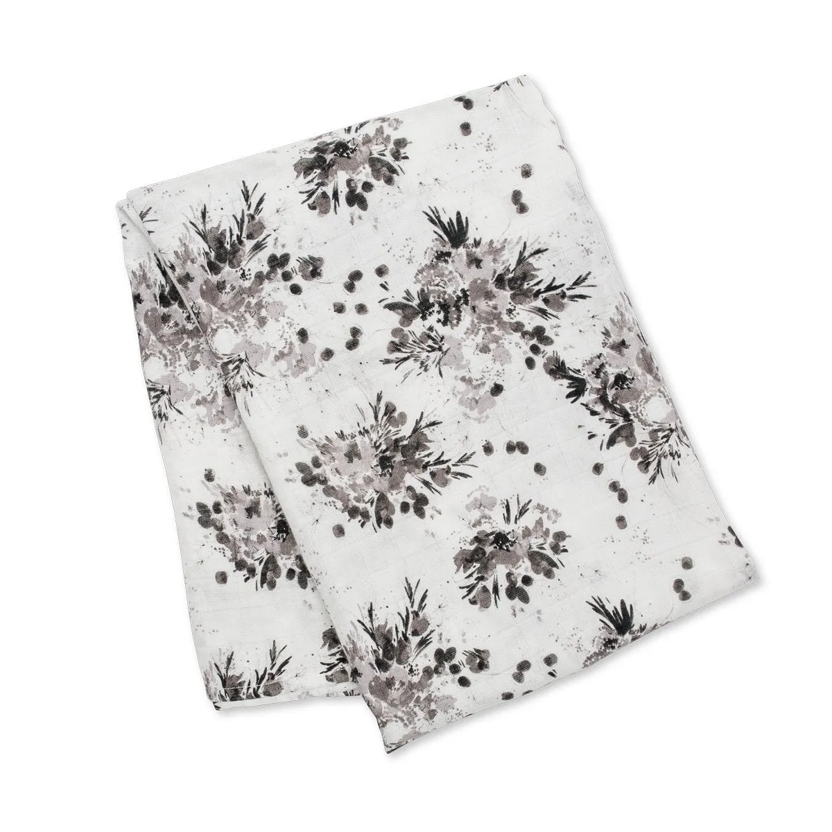 Bamboo Swaddle, Black Floral