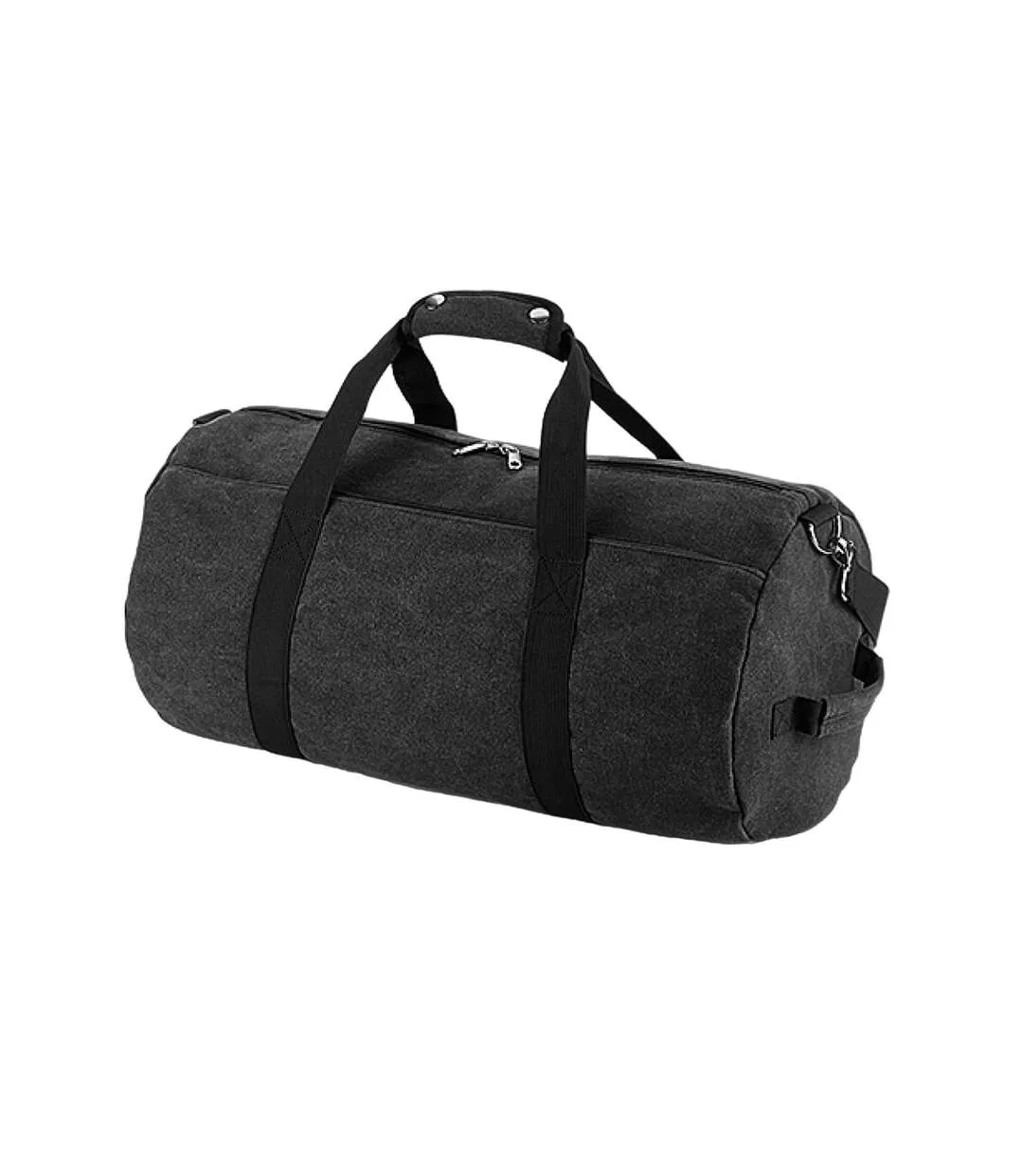 Barrel canvas duffle bag one size vintage black Bagbase