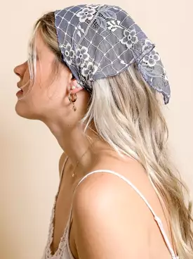 Bohemian floral lace head scarf