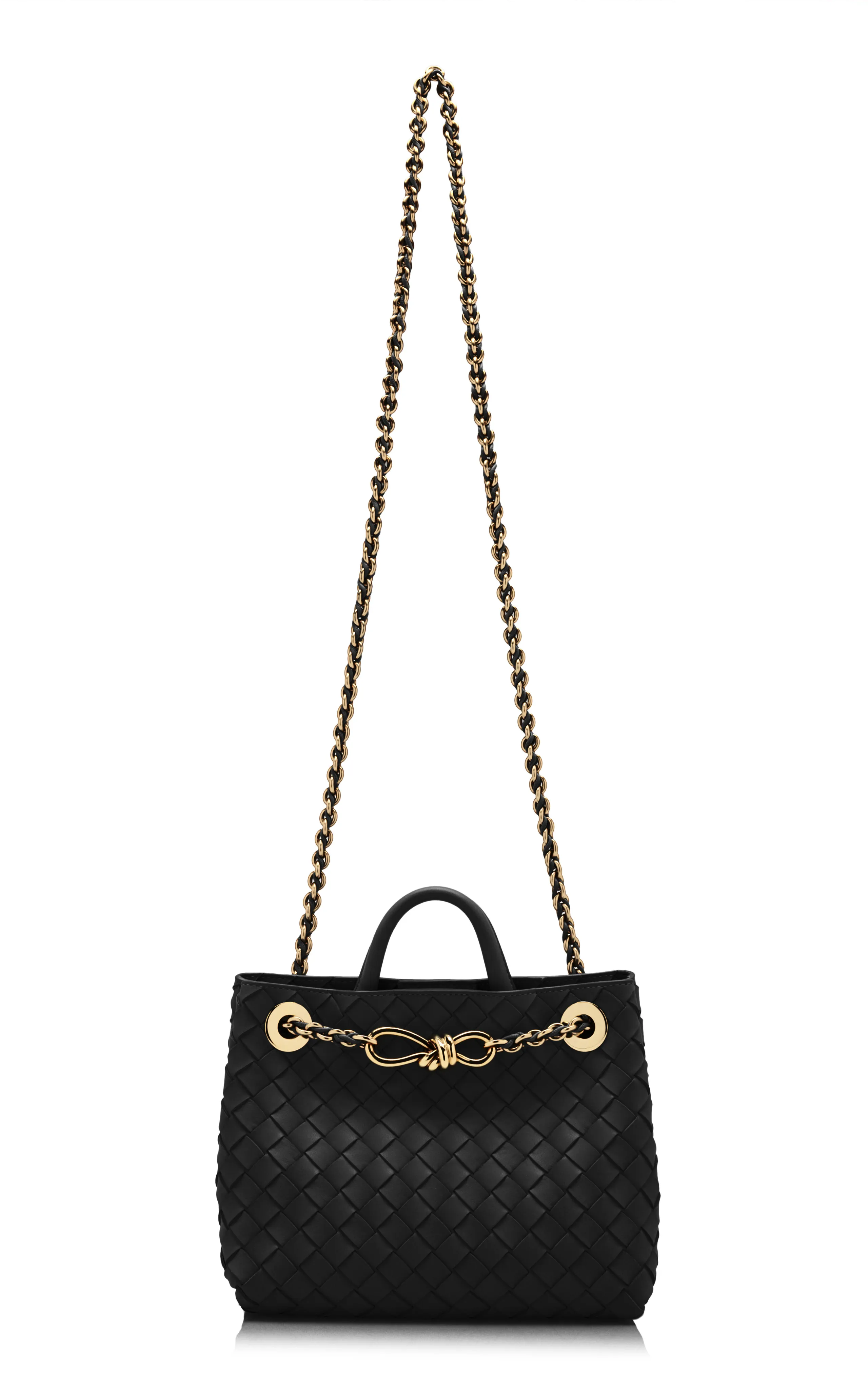 Bottega Veneta Small Andiamo Intrecciato Leather Chain Bag