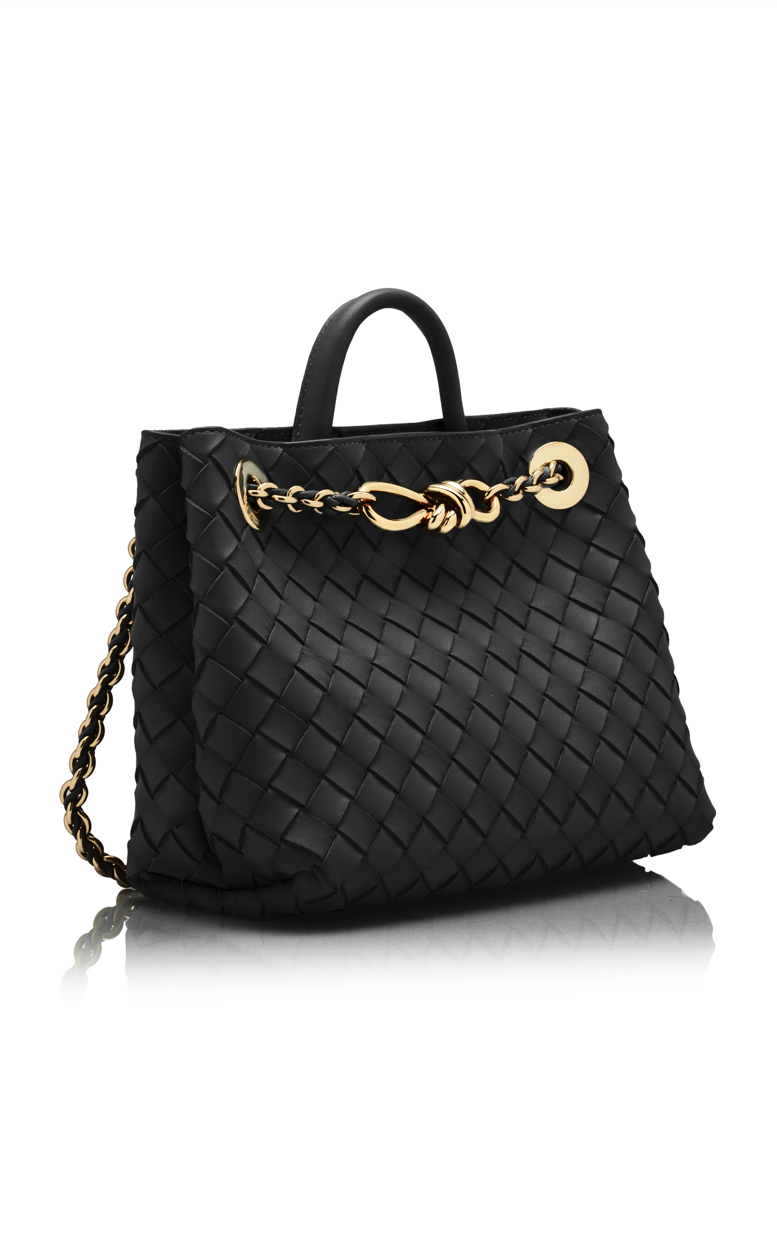 Bottega Veneta Small Andiamo Intrecciato Leather Chain Bag