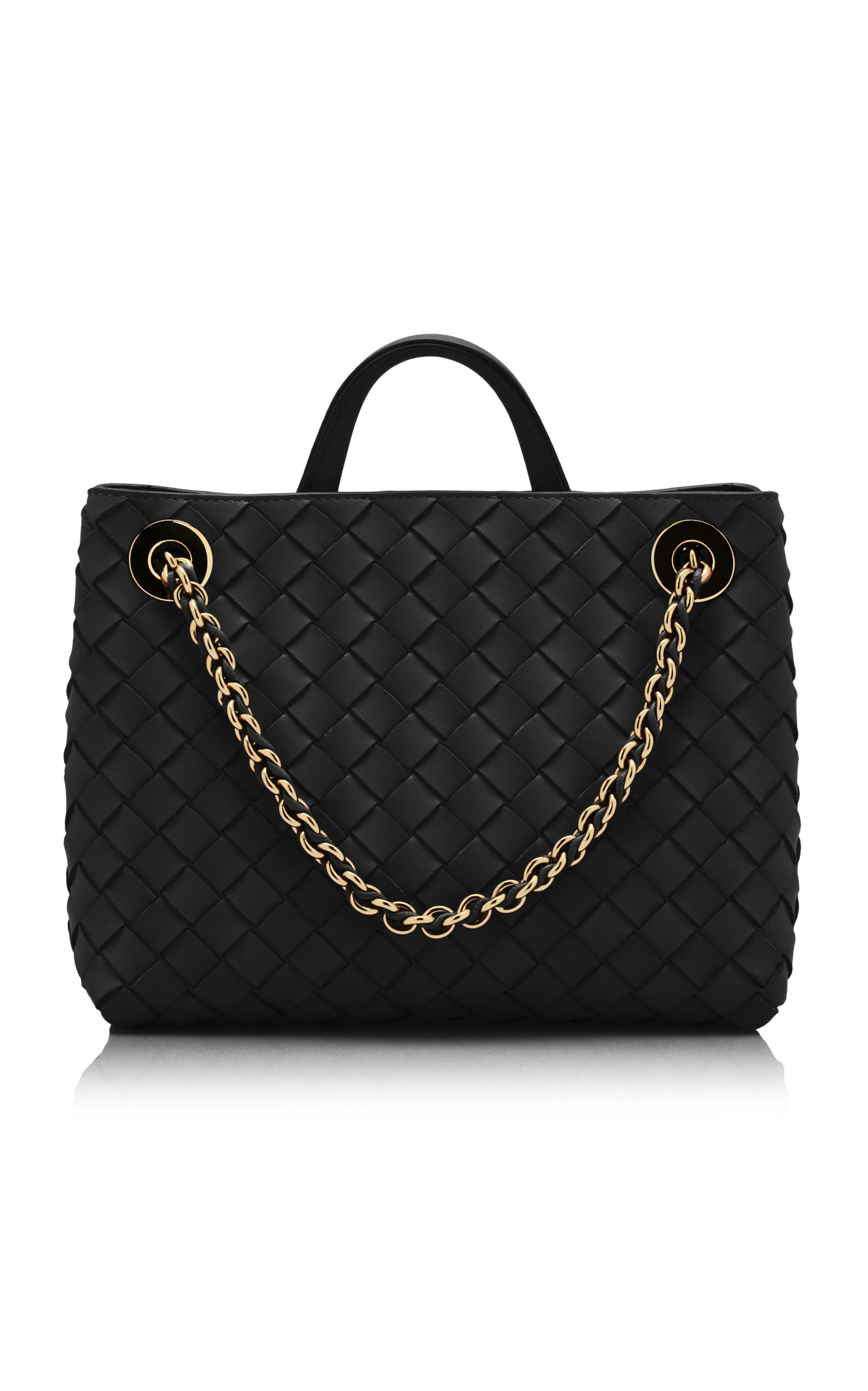 Bottega Veneta Small Andiamo Intrecciato Leather Chain Bag