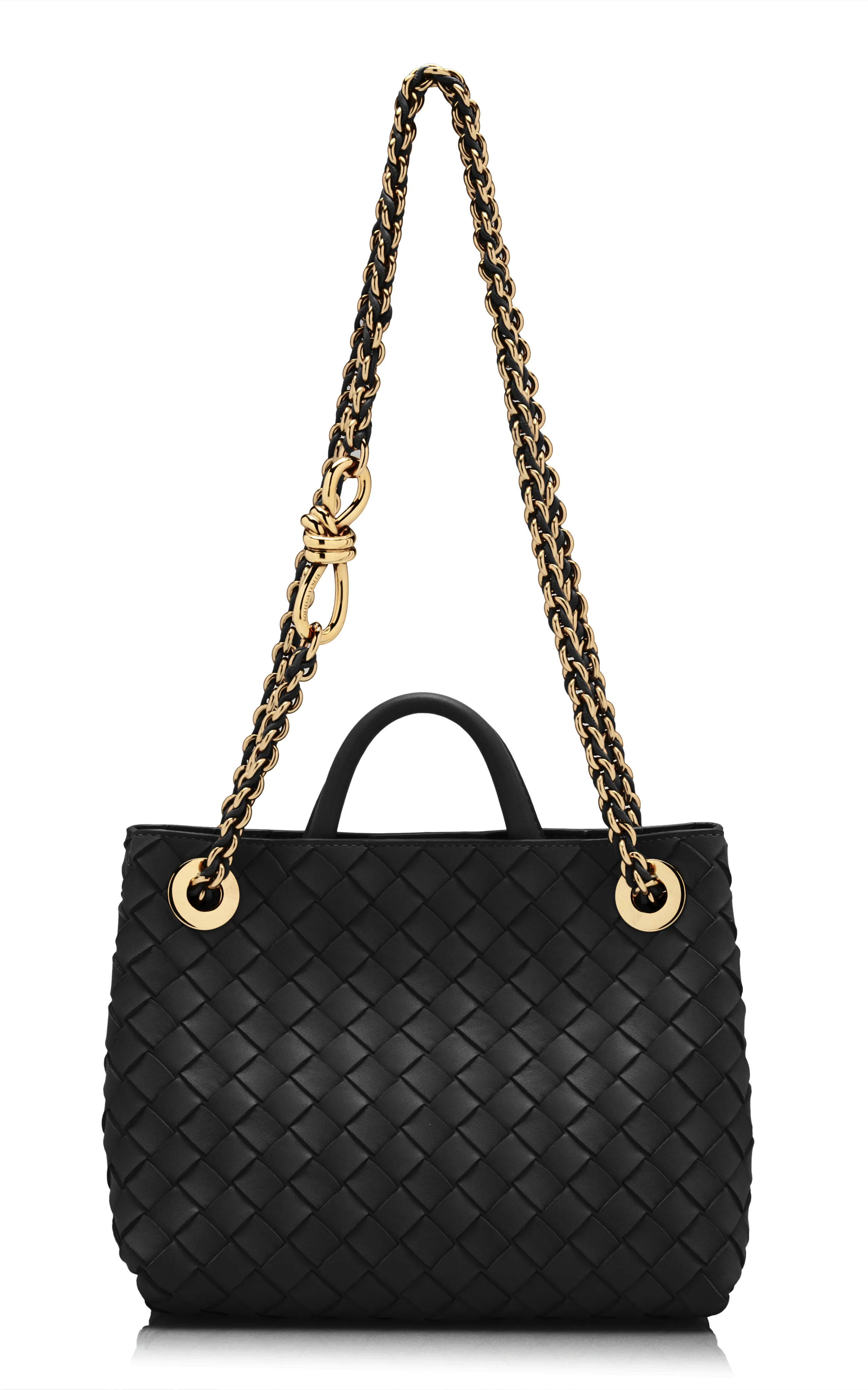 Bottega Veneta Small Andiamo Intrecciato Leather Chain Bag