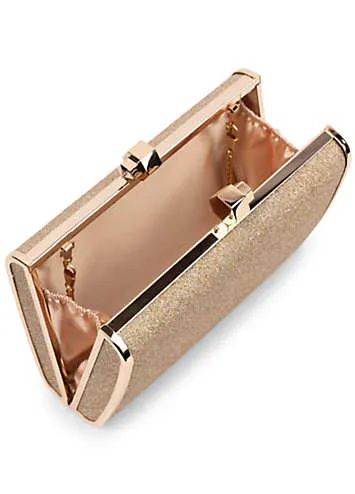 Champagne Glitter ’Devica’ Box Clutch by Paradox London | Look Again