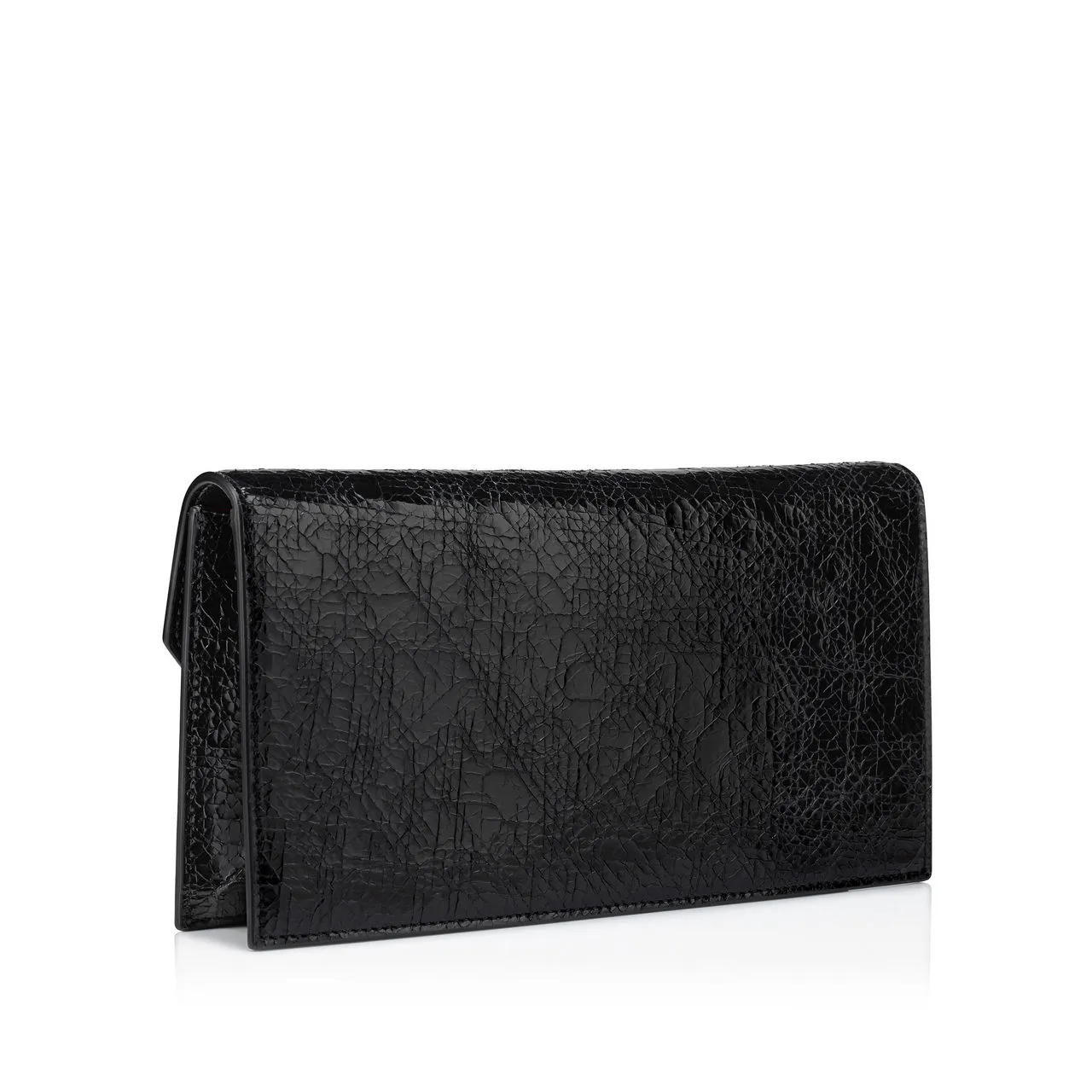 CHRISTIAN LOUBOUTIN Loubi54 Specchio Leather Clutch - BLACKGUN METAL