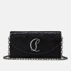 CHRISTIAN LOUBOUTIN Loubi54 Specchio Leather Clutch - BLACKGUN METAL