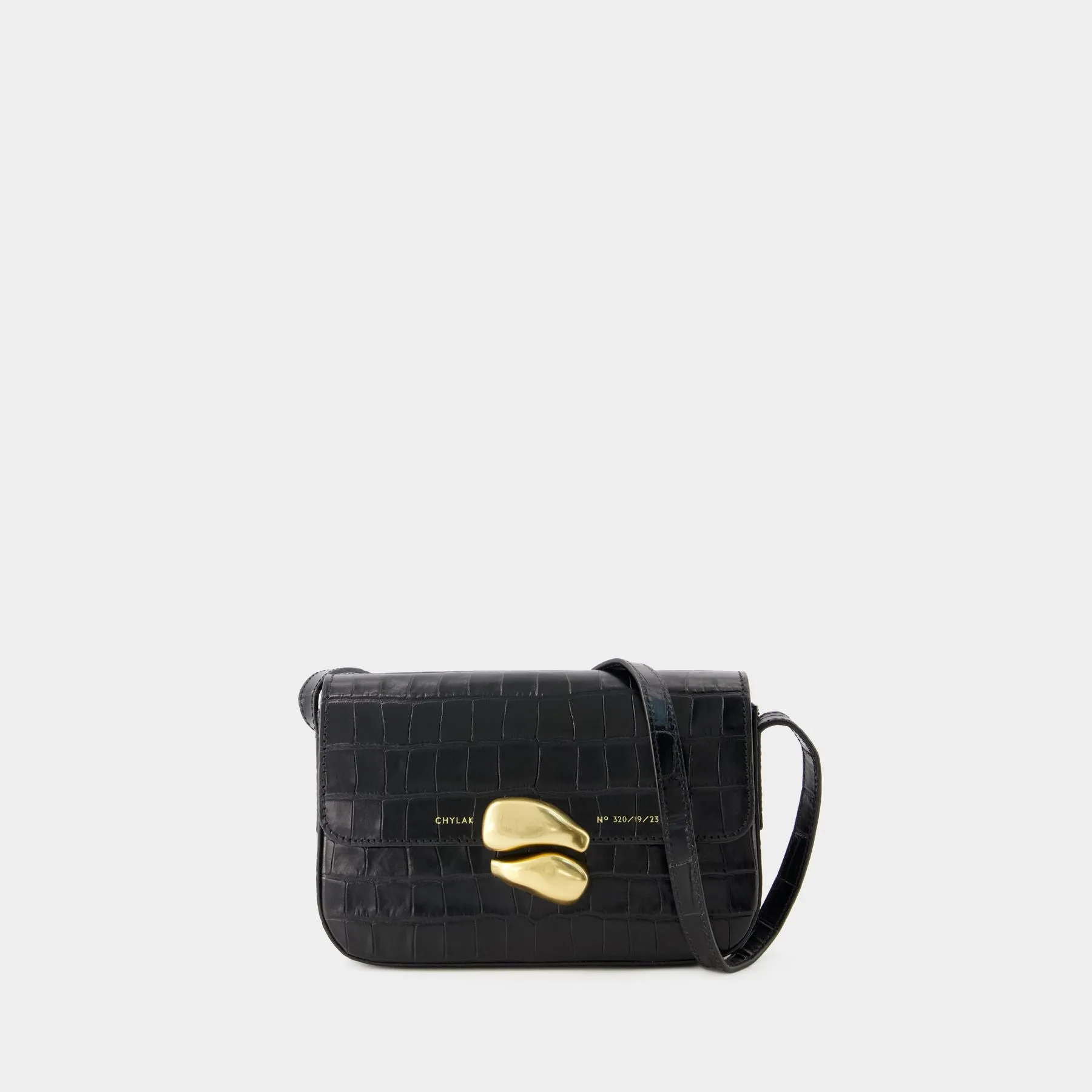 Classic Flap Bag - Chylak - Leather - Glossy Black Crocodile