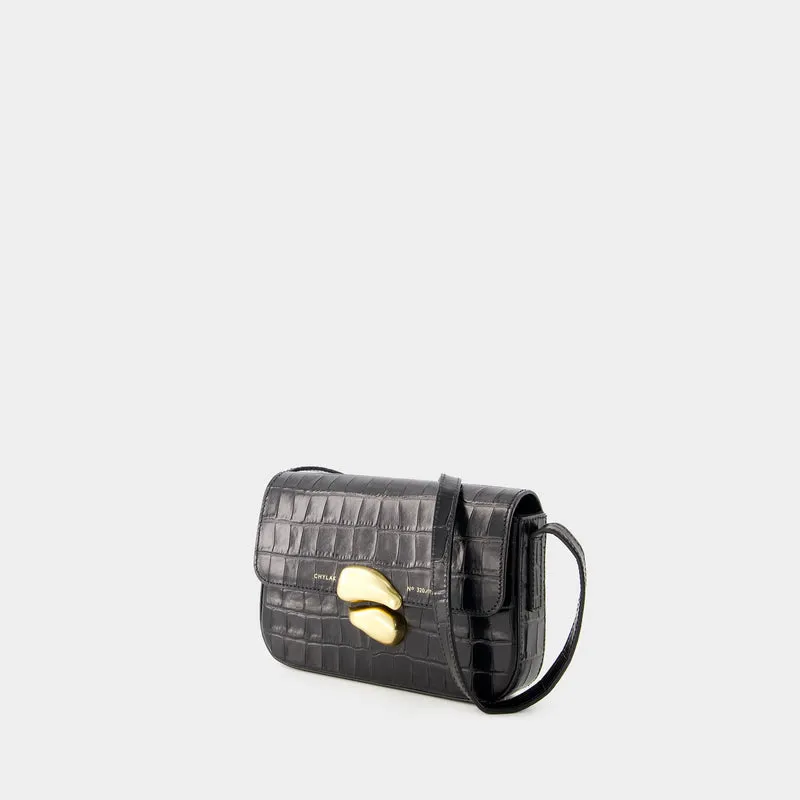 Classic Flap Bag - Chylak - Leather - Glossy Black Crocodile