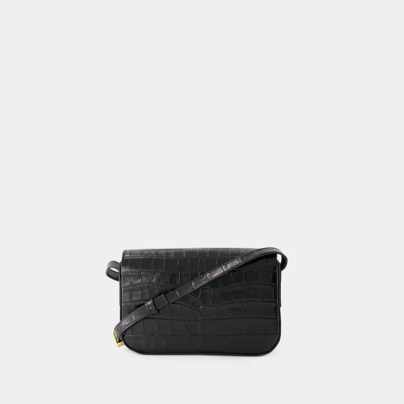 Classic Flap Bag - Chylak - Leather - Glossy Black Crocodile