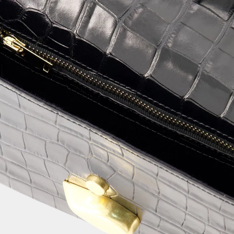 Classic Flap Bag - Chylak - Leather - Glossy Black Crocodile