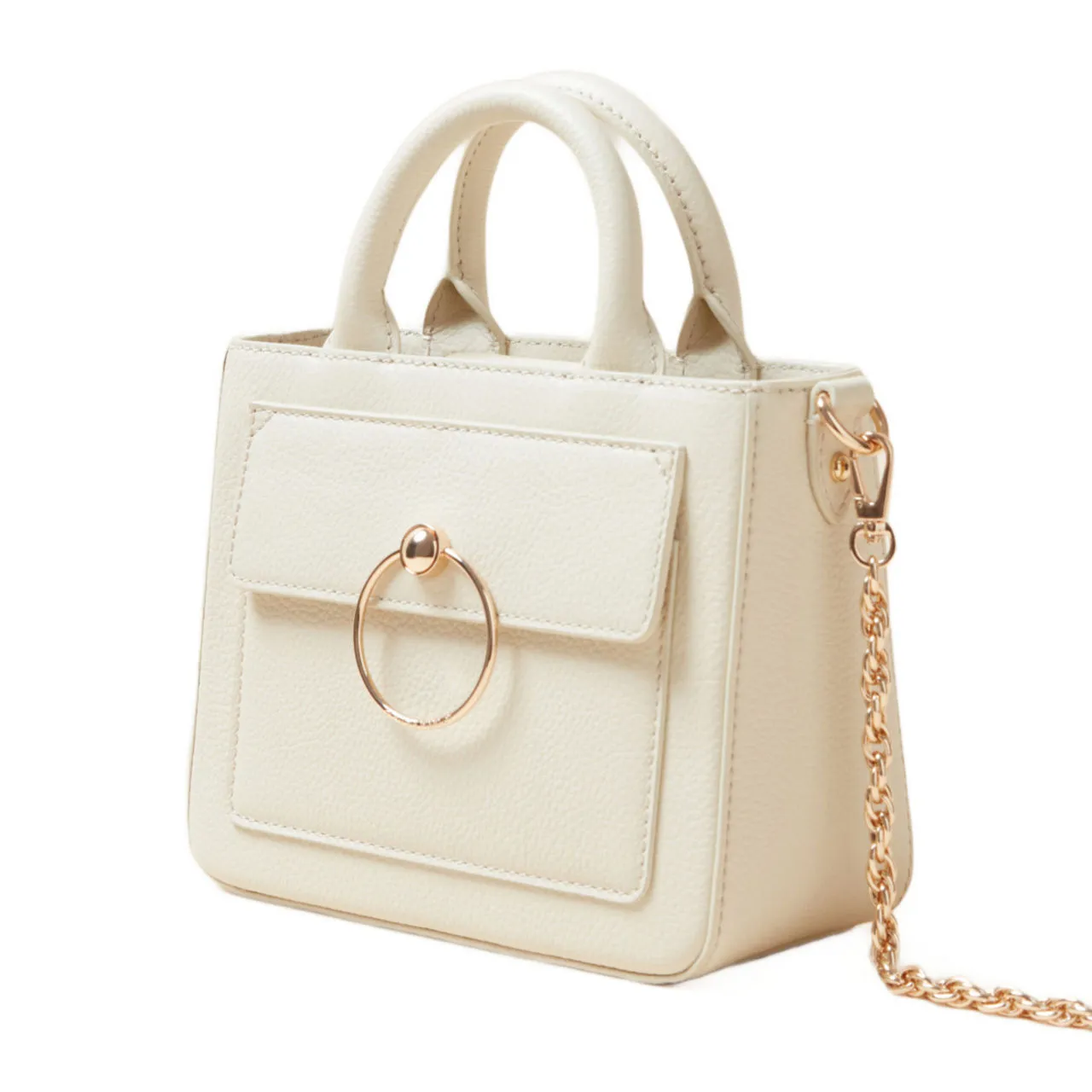 CLAUDIE PIERLOT Grained Top Handle Chain Bag - OATS