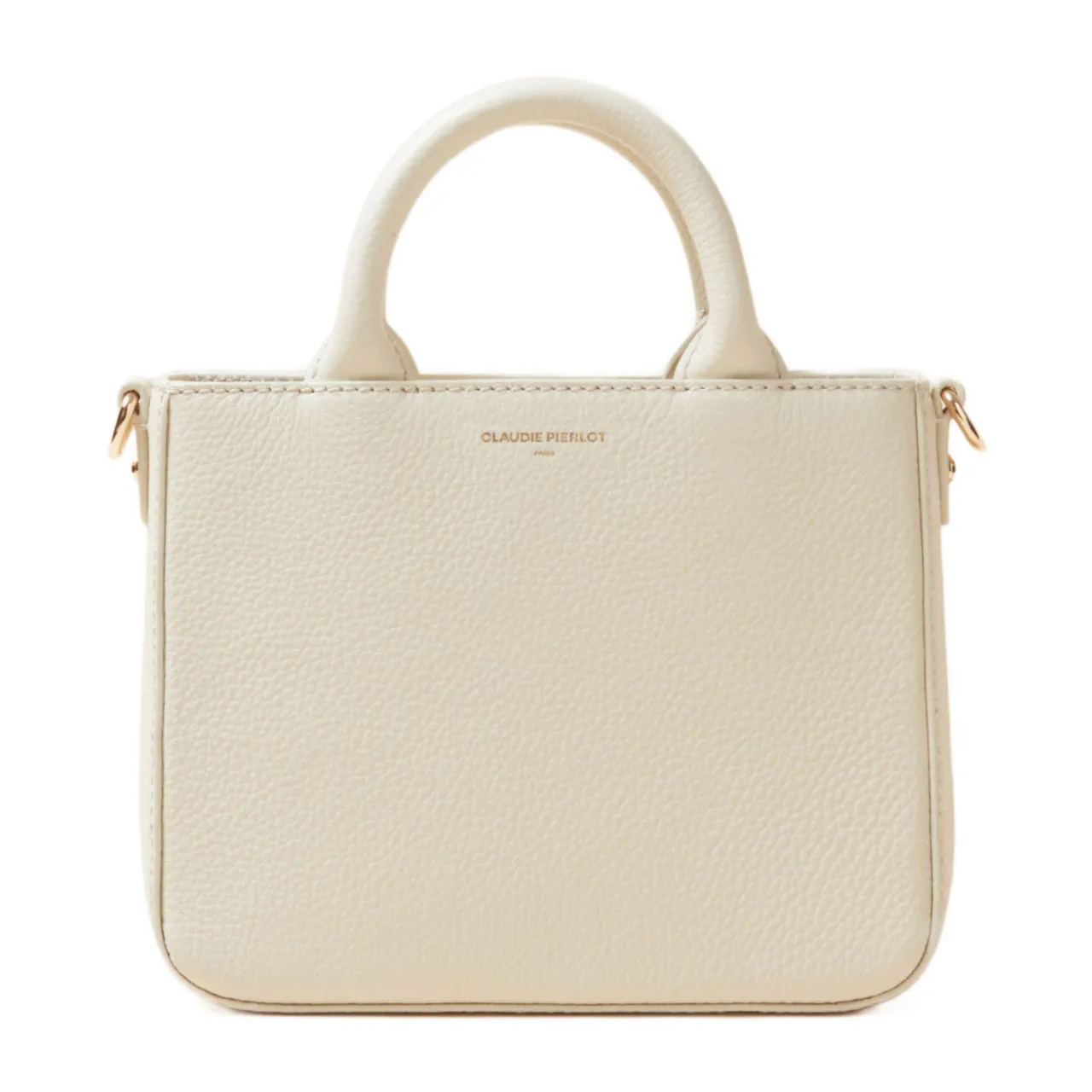 CLAUDIE PIERLOT Grained Top Handle Chain Bag - OATS