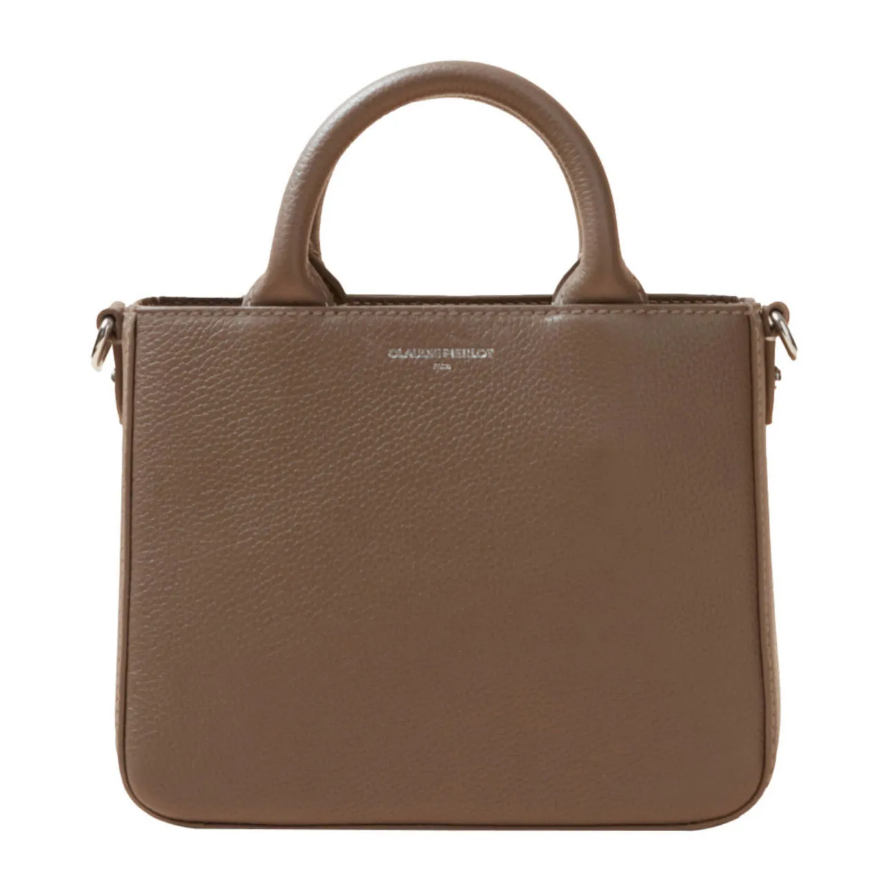 CLAUDIE PIERLOT Grained Top Handle Chain Bag - TAUPE