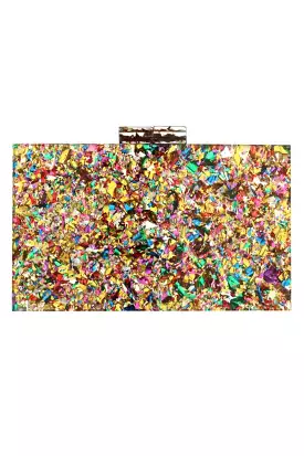 CONFETTI CLUTCH GOLD MULTI