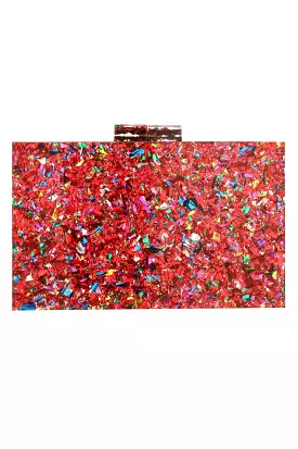 CONFETTI CLUTCH RED MULTI