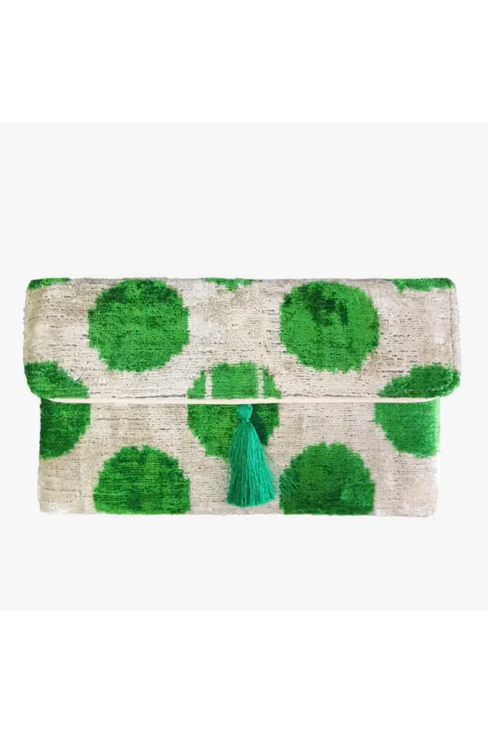 CONNECT THE DOTS SILK VELVET IKAT CLUTCH