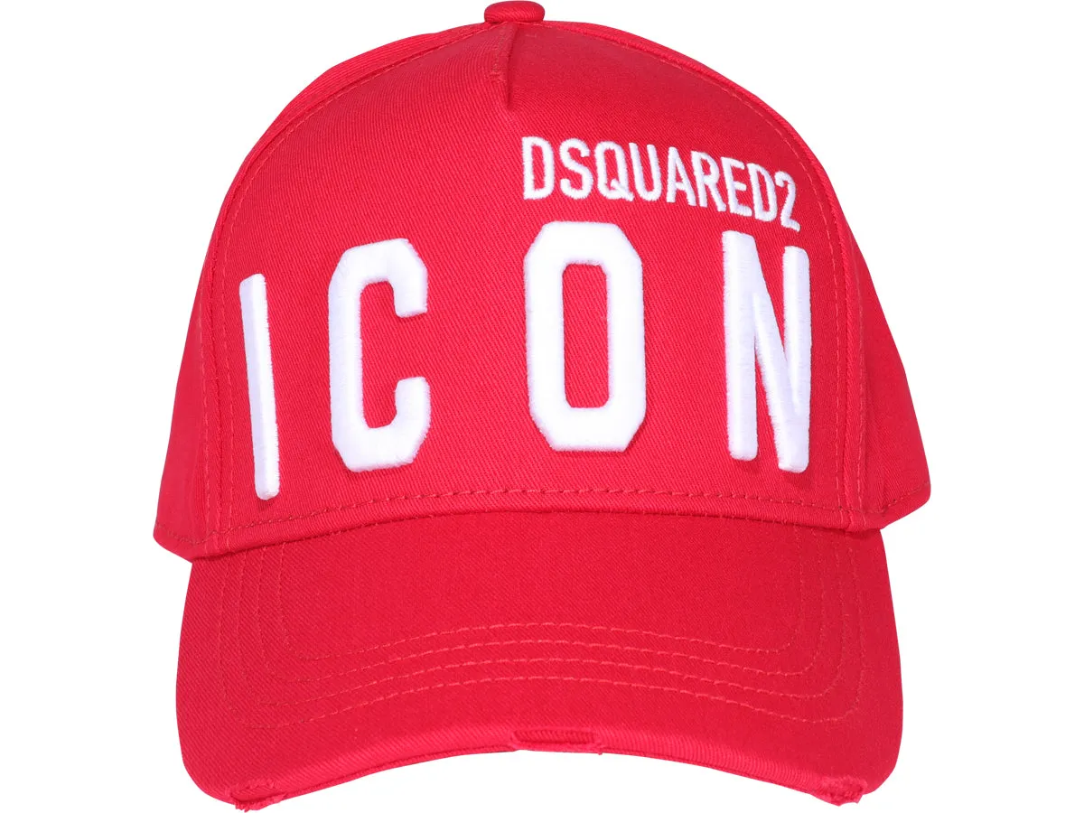 Dsquared2 Icon Logo Embroidered Distressed Baseball Cap