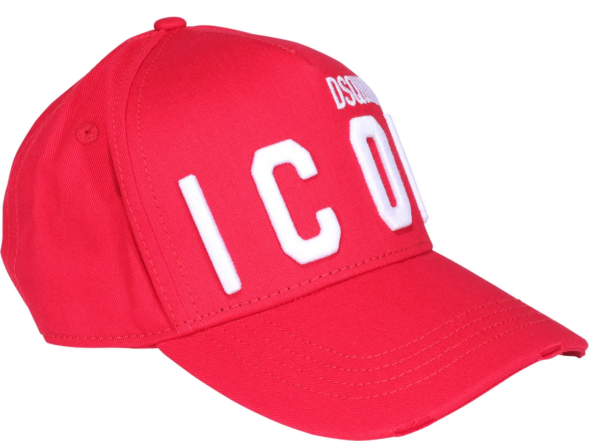 Dsquared2 Icon Logo Embroidered Distressed Baseball Cap