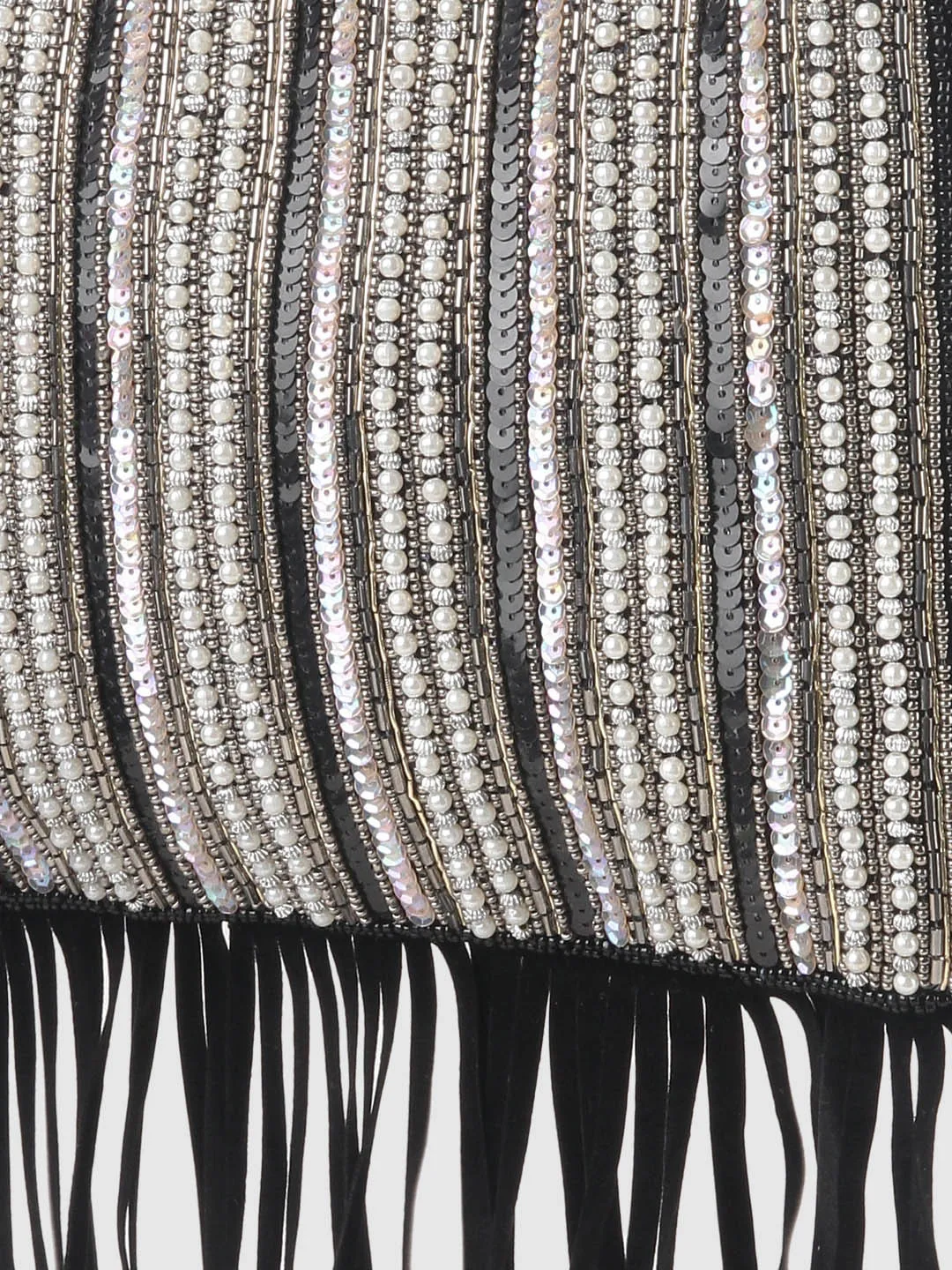 Embellished Fringe Clutch