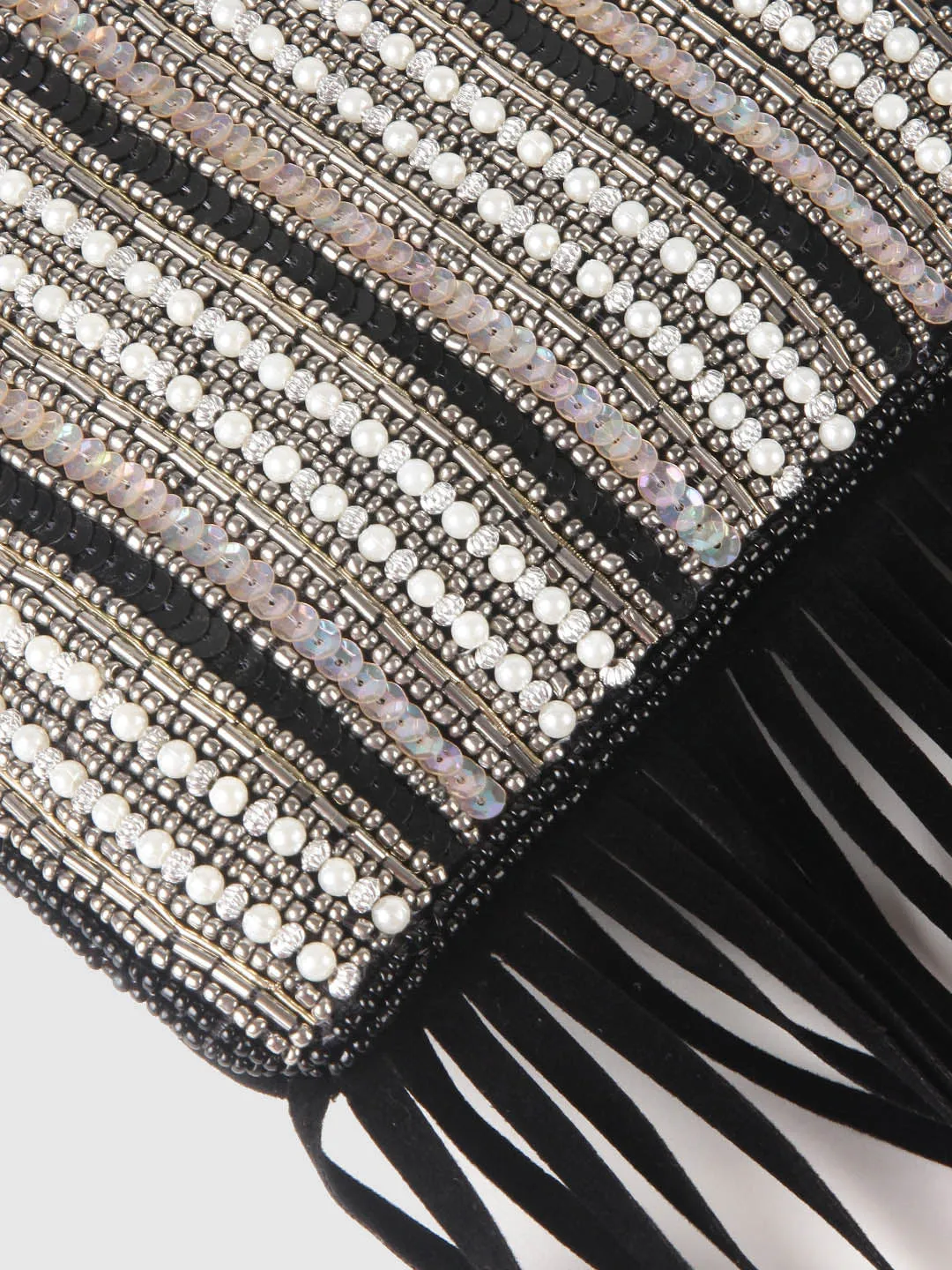 Embellished Fringe Clutch