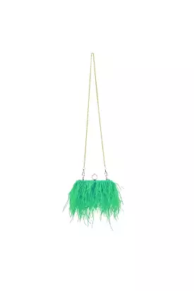 FEATHER OR NOT CLUTCH GREEN