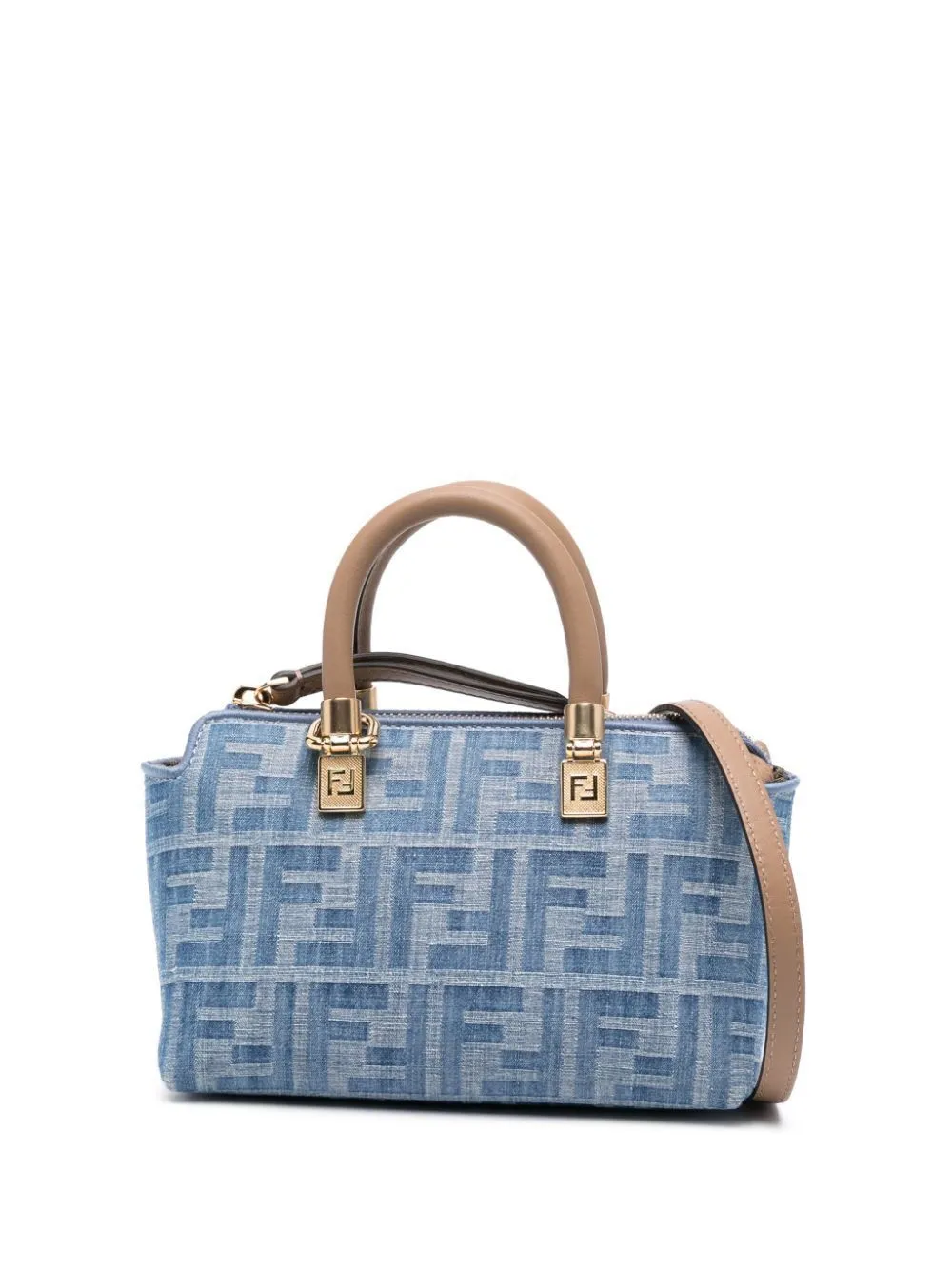 FENDI Elegant Mini Jacquard Handbag with Leather Accents