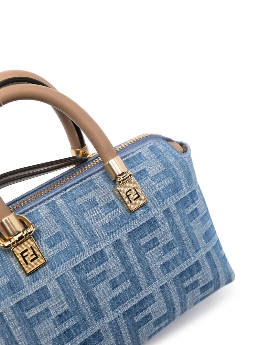 FENDI Elegant Mini Jacquard Handbag with Leather Accents