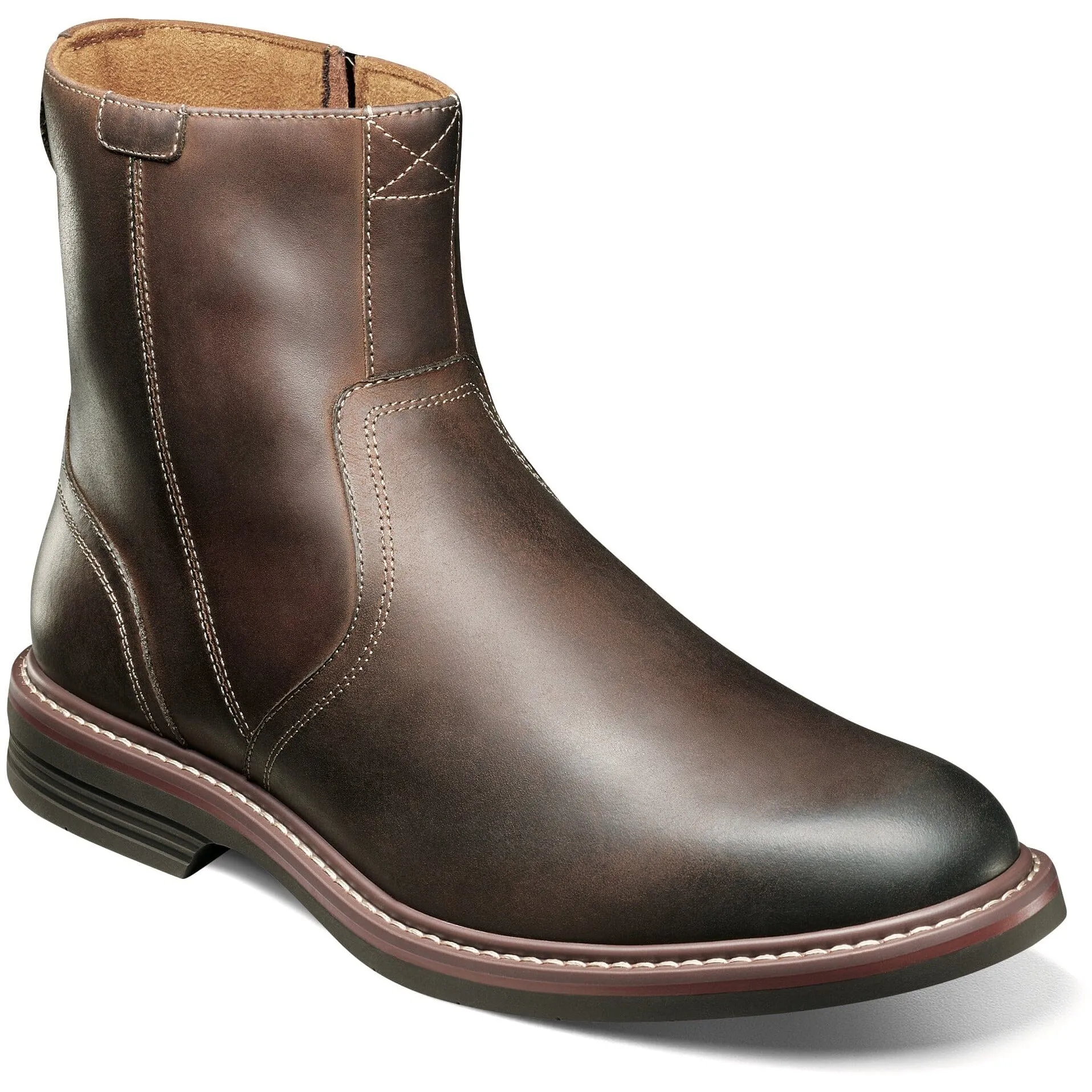 FLORSHEIM NORWALK PLAIN TOE SIDE ZIP BOOT MEDIUM AND WIDE