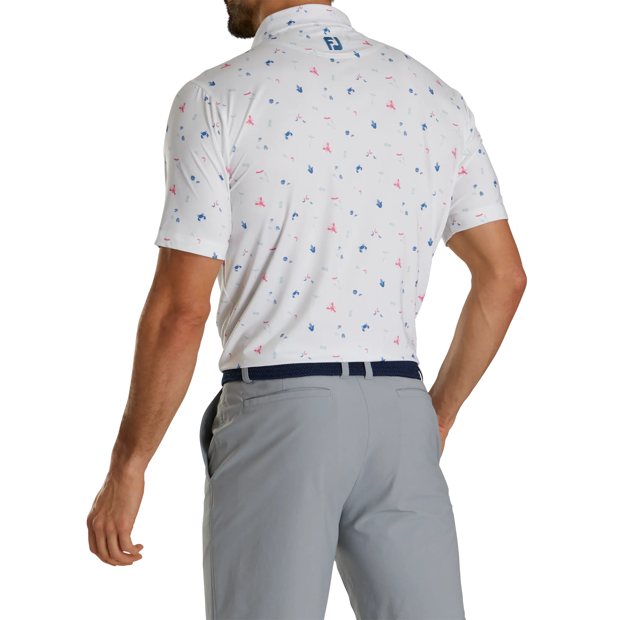 FootJoy Clam Bake Print Lisle Self Collar Polo