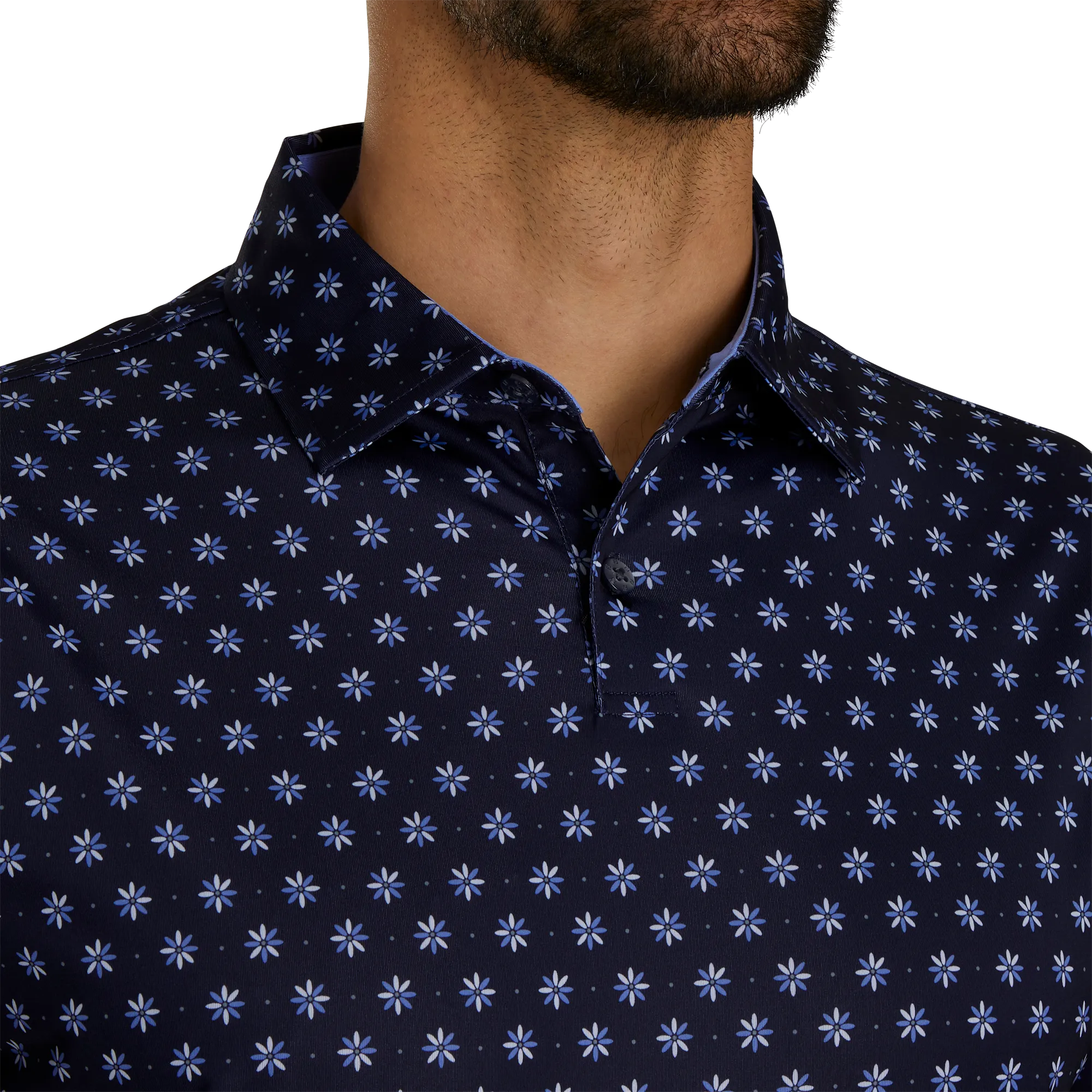 FootJoy Flower Foulard Lisle Self Collar Polo