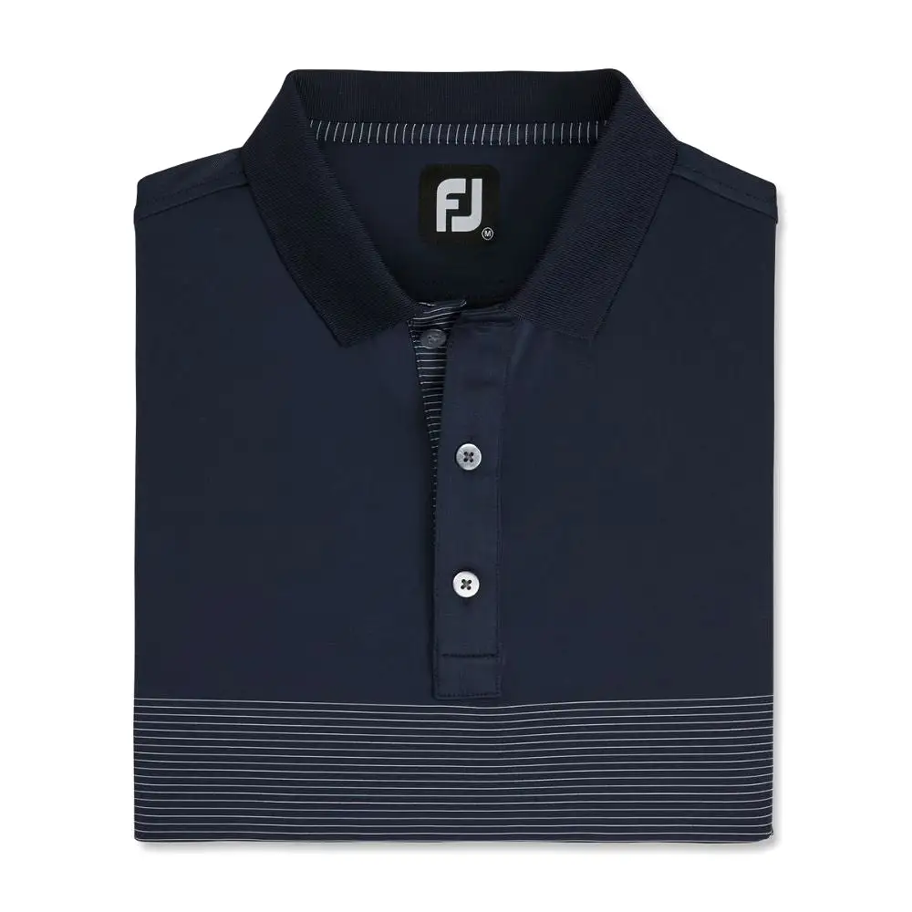 Footjoy Men's Engineered Pin Stripe Lisle Golf Polo