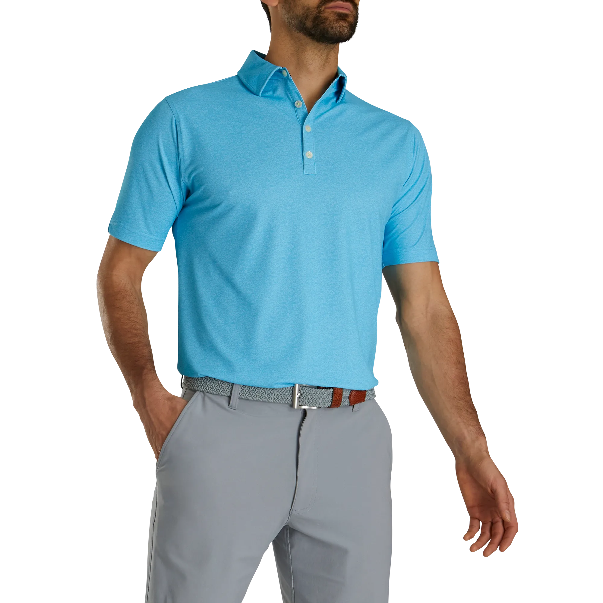 FootJoy Texture Print with Trim Pique Self Collar