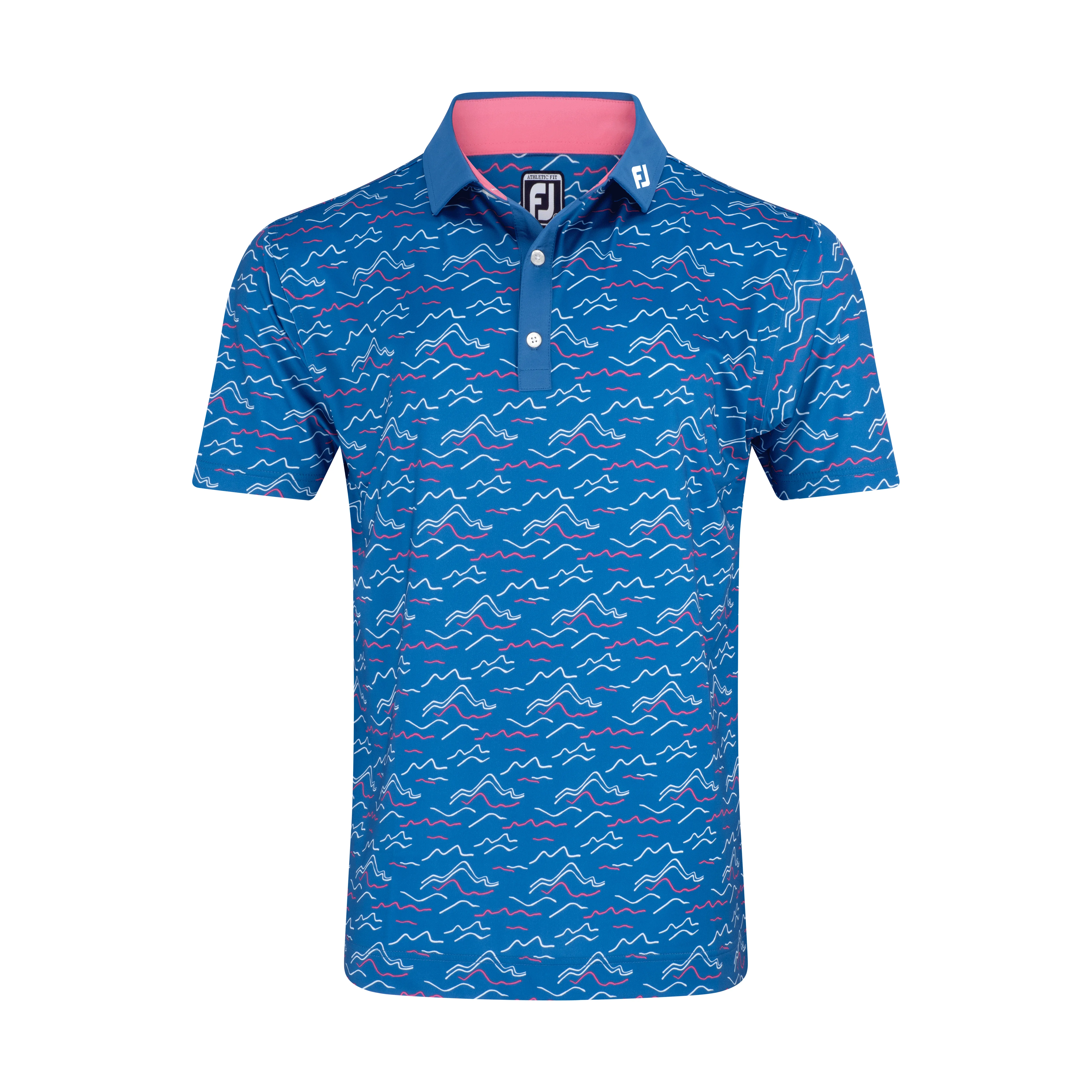 FootJoy Wave Print Lisle Self Collar Polo