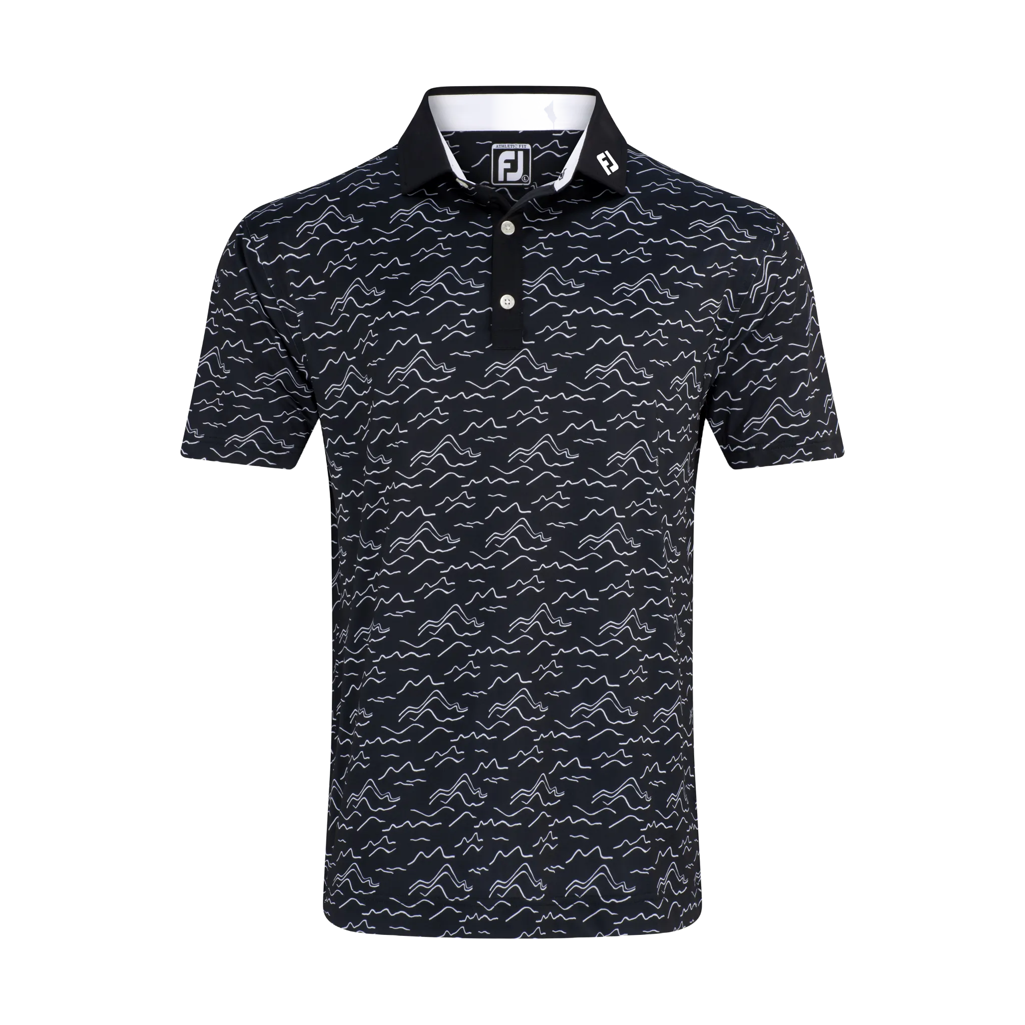 FootJoy Wave Print Lisle Self Collar Polo