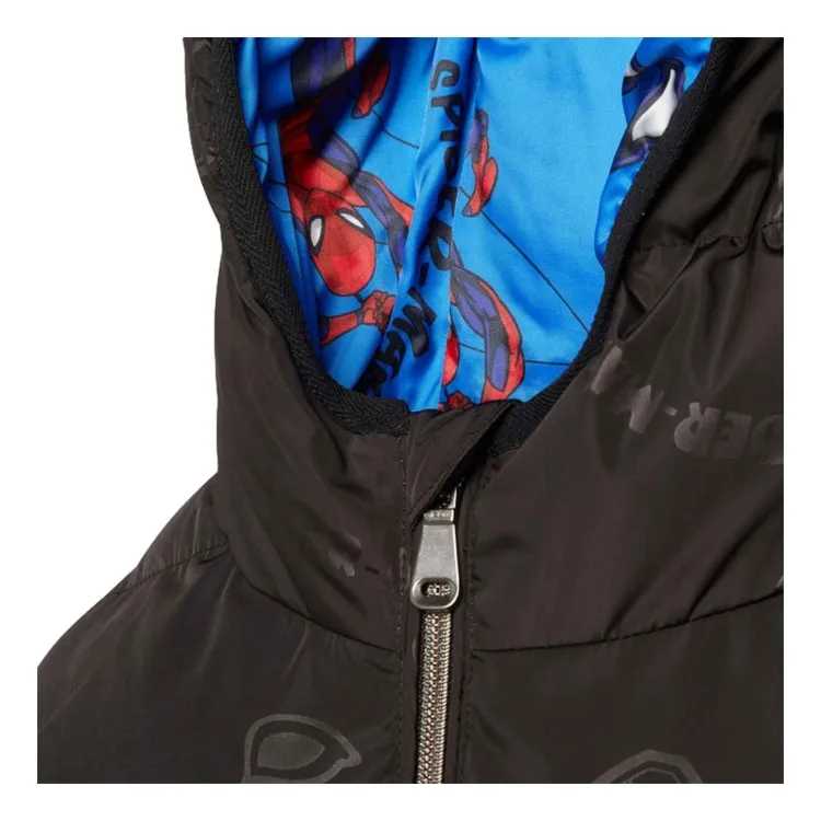 Geox K MONER PUFFY JKT Giubbino Bambino Spiderman Nero