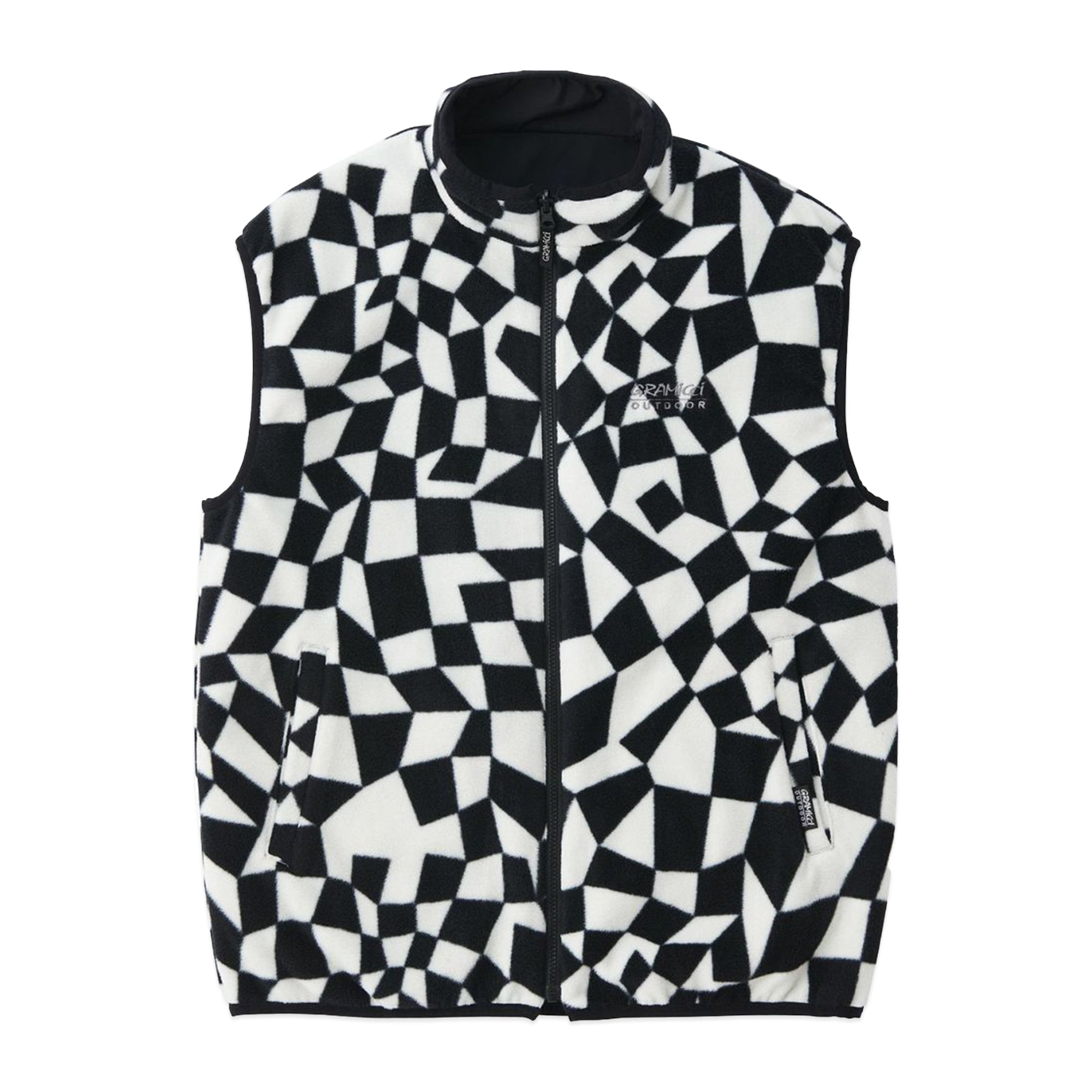 Gramicci Micro Ripstop & Fleece Reversible Vest - Black Check