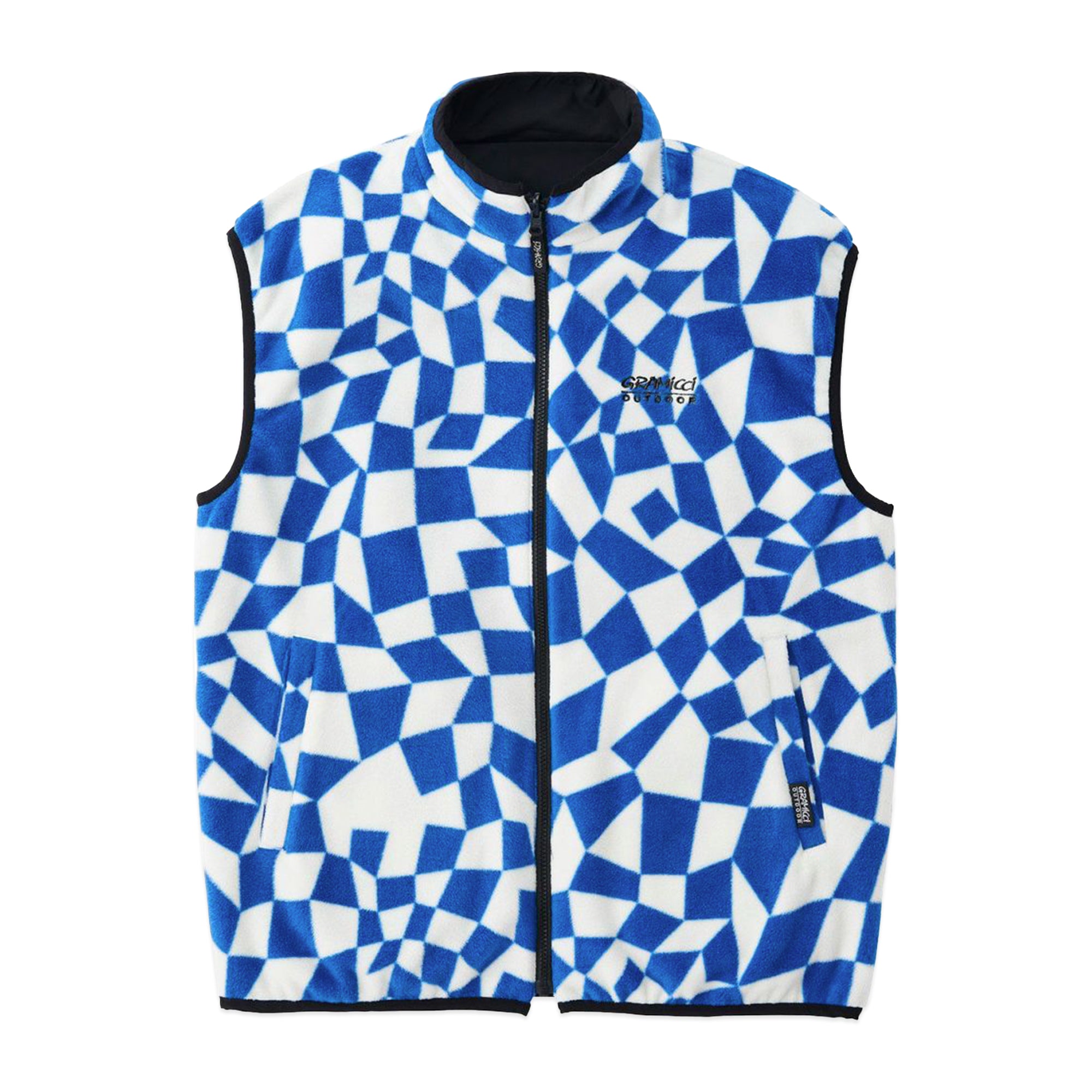 Gramicci Micro Ripstop & Fleece Reversible Vest - Blue Check