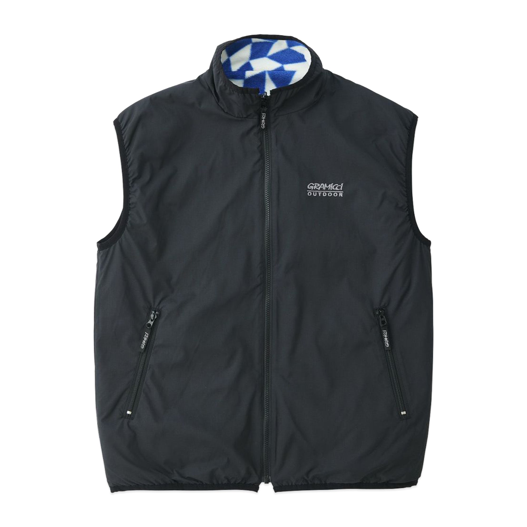 Gramicci Micro Ripstop & Fleece Reversible Vest - Blue Check