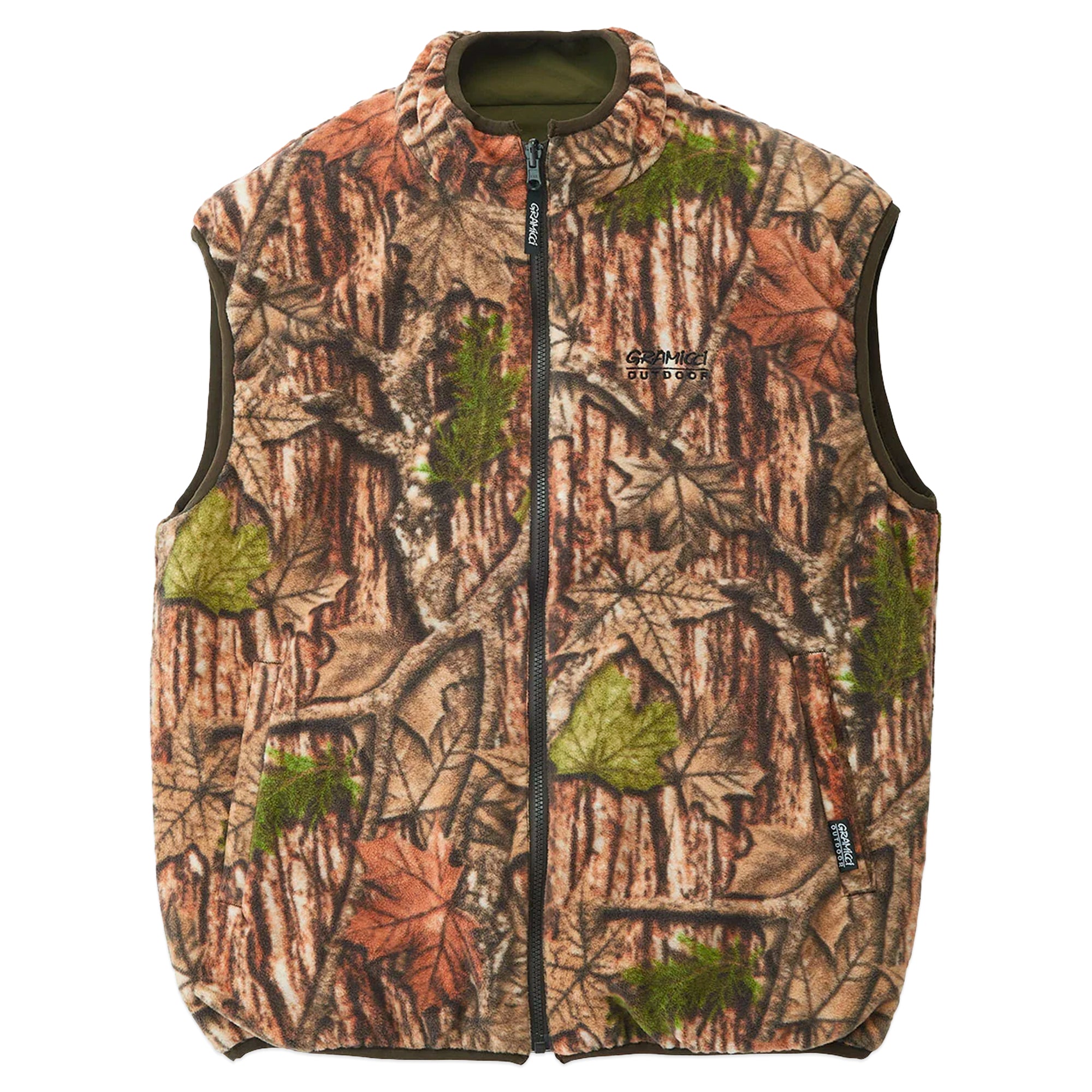 Gramicci Reversible Fleece Vest - Leaf Camo