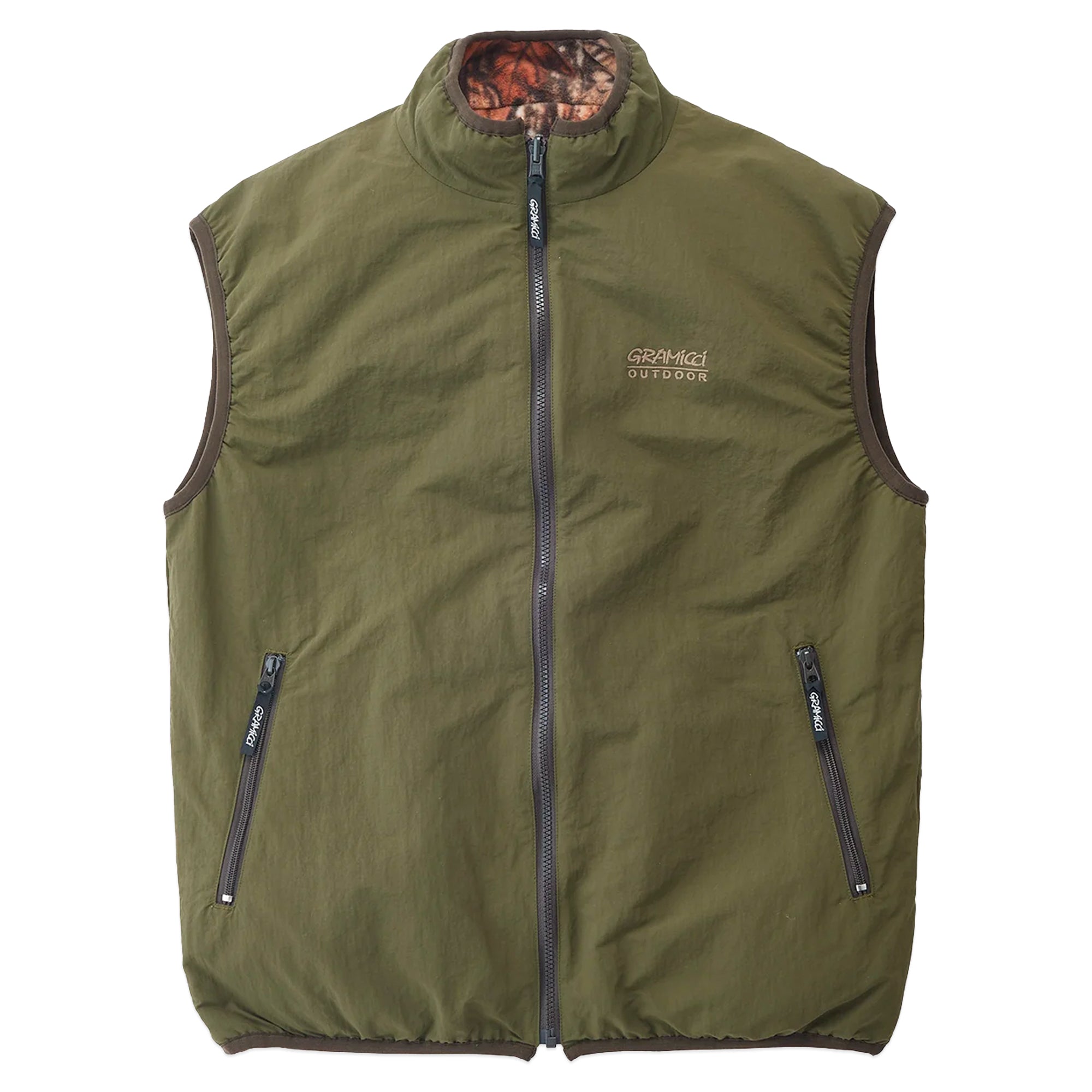 Gramicci Reversible Fleece Vest - Leaf Camo