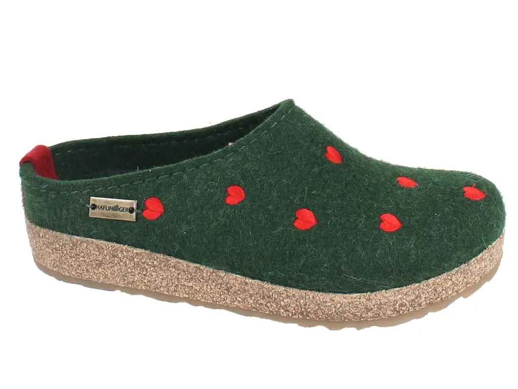 Haflinger Clogs Grizzly Sweetheart Green